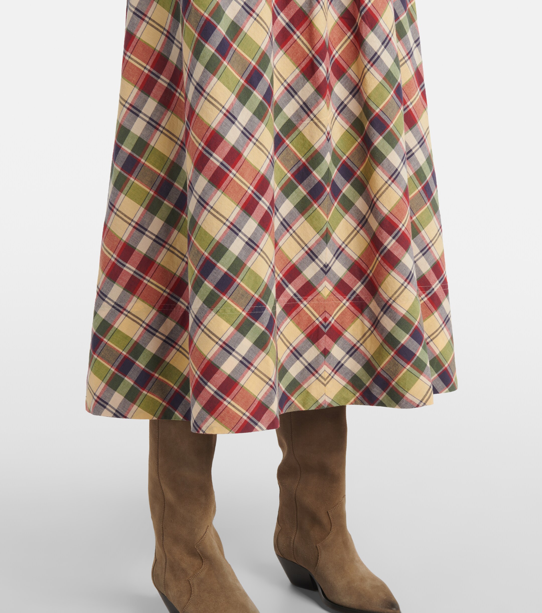 Polo Ralph Lauren Plaid cotton maxi skirt thumbnail