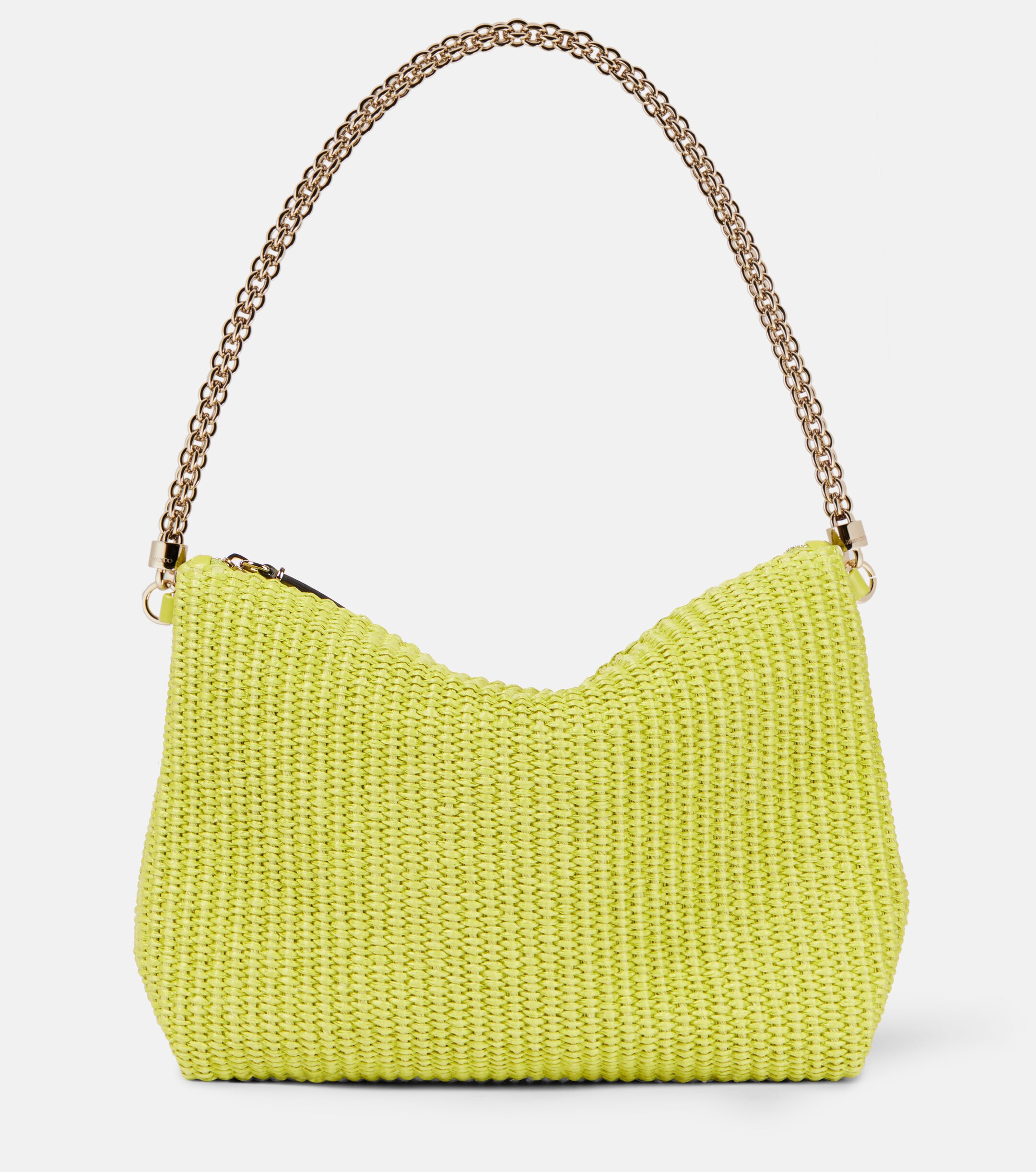 JIMMY CHOO Callie raffia shoulder bag
