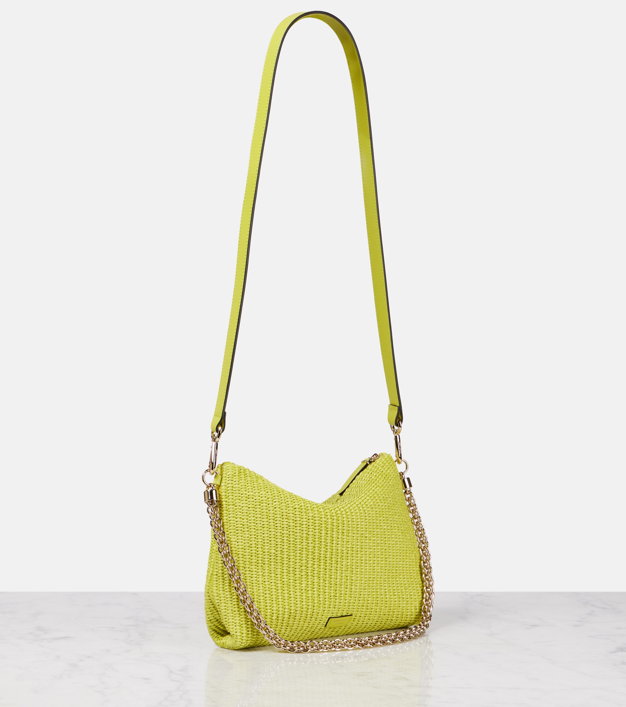 JIMMY CHOO Callie raffia shoulder bag