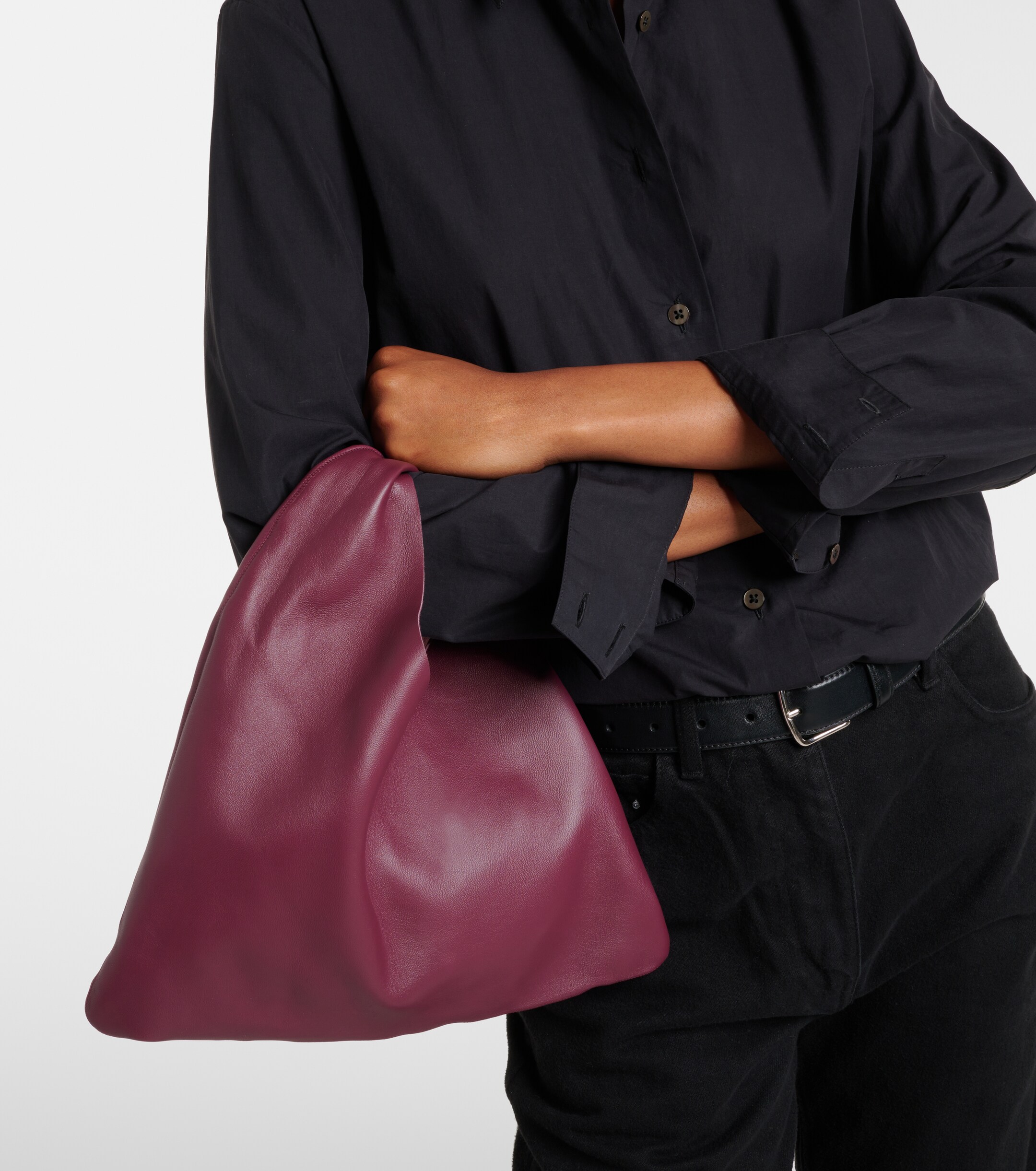 The Row Bindle Small leather top-handle bag