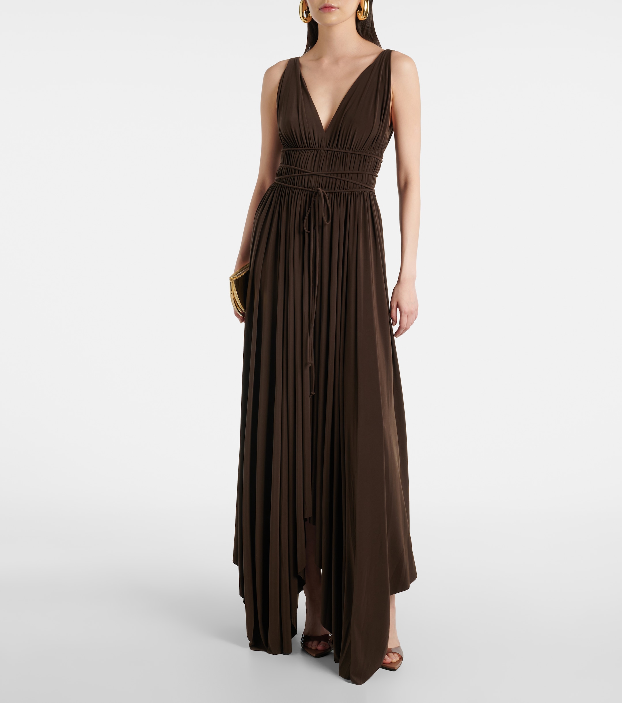 Norma Kamali - Goddess pleated jersey maxi dress | Plush