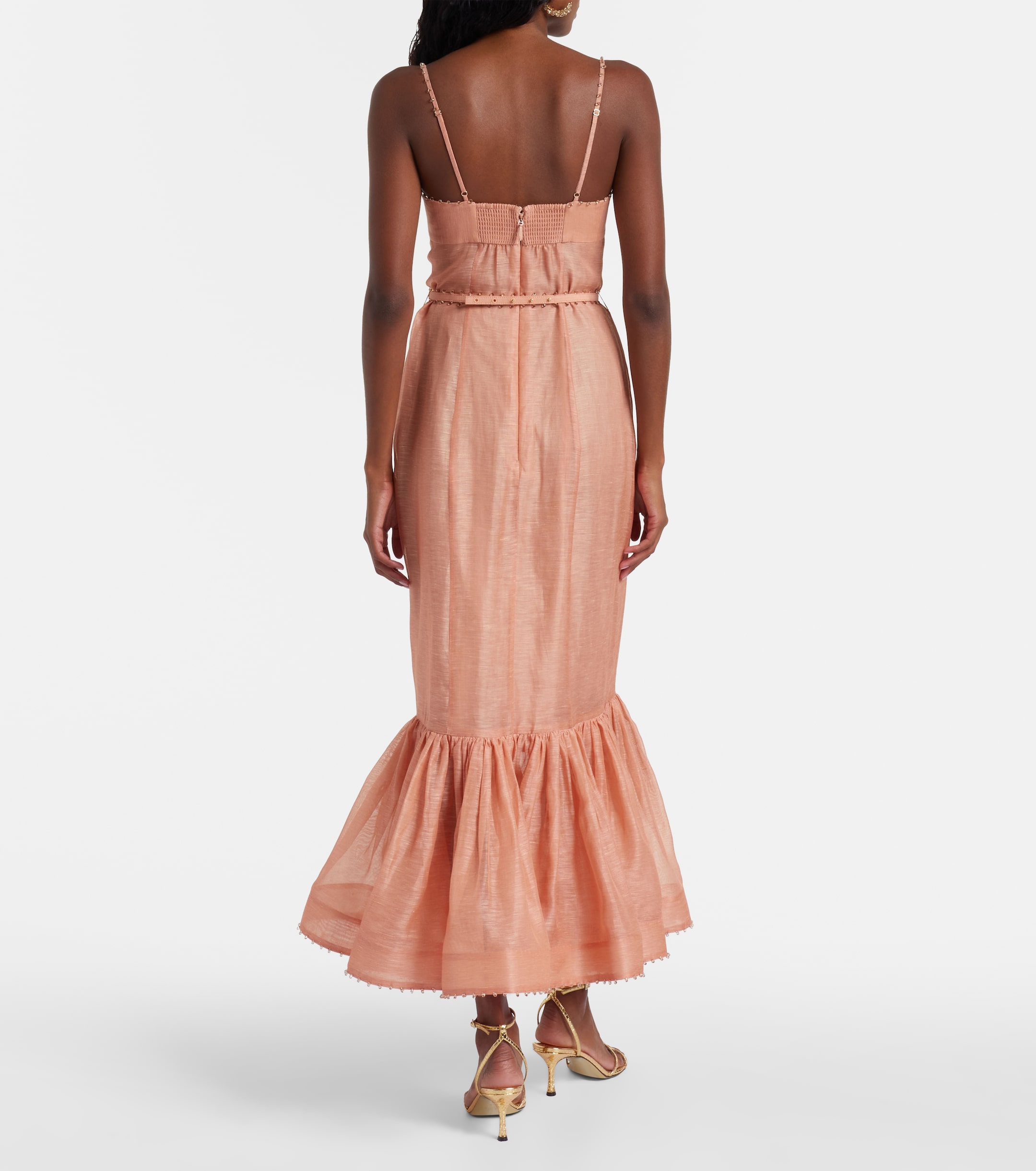 Zimmermann Hypnotic embellished linen and silk gown