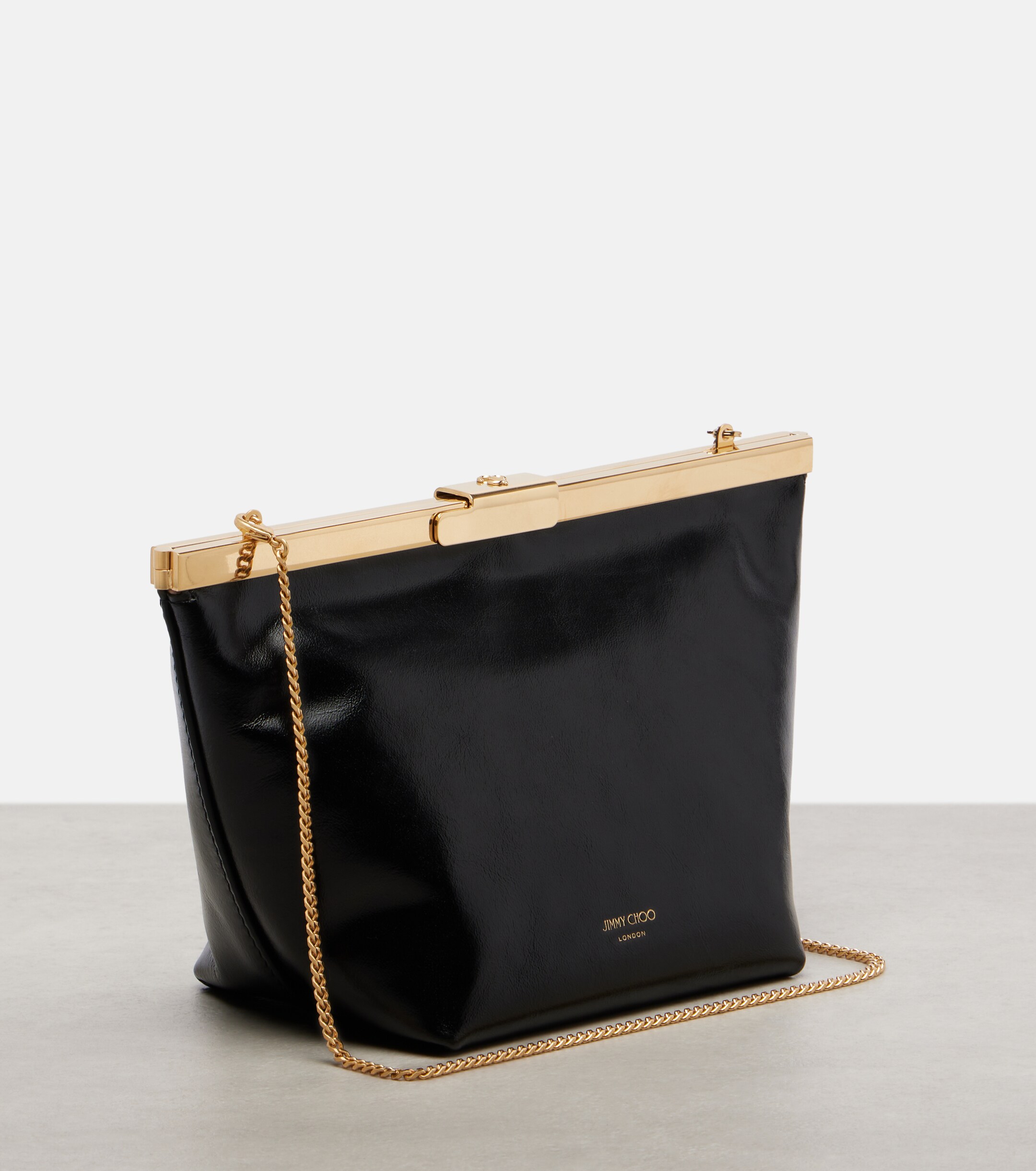 JIMMY CHOO Ganache Small leather clutch
