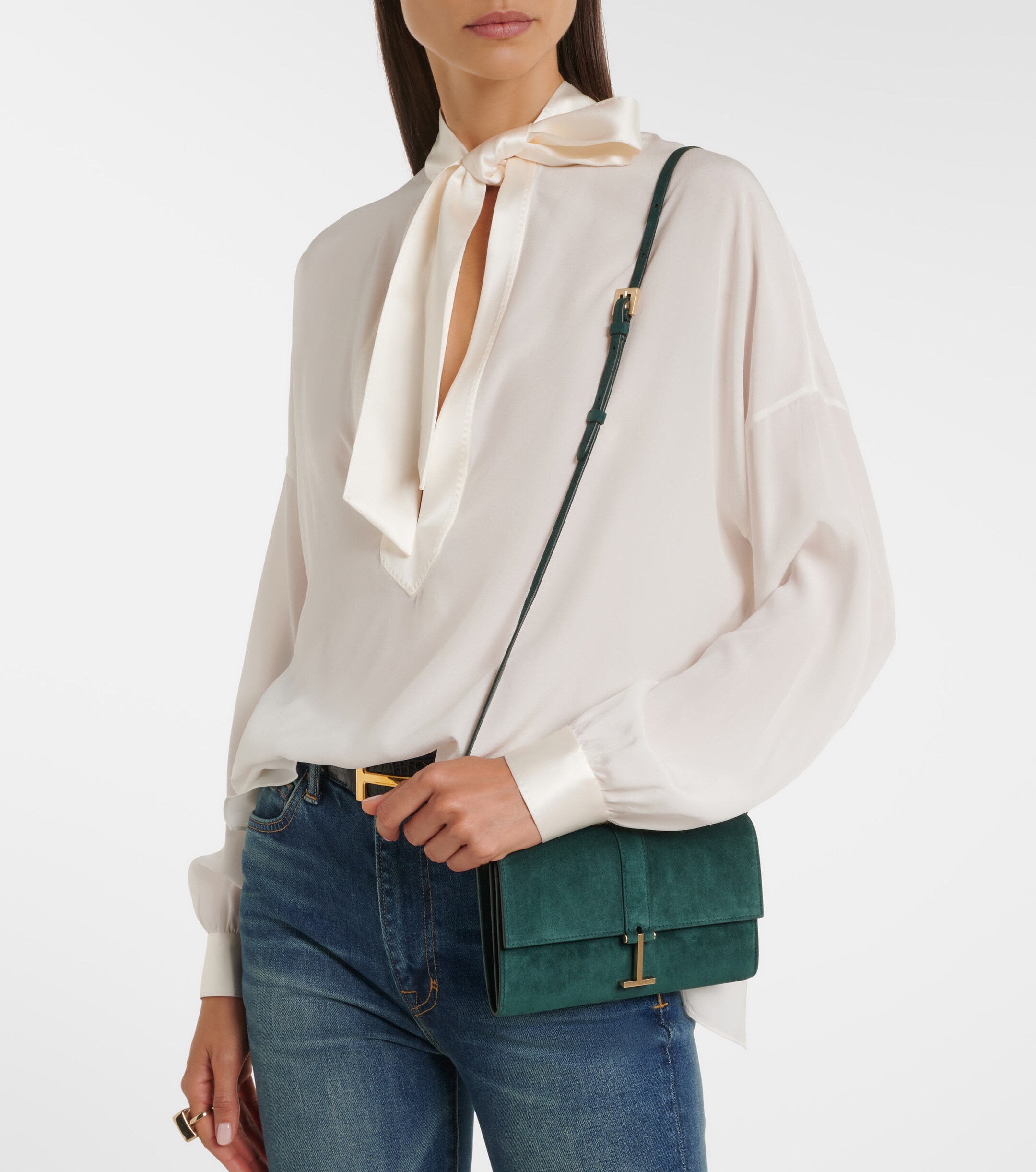 Tom Ford Kara Mini suede crossbody bag
