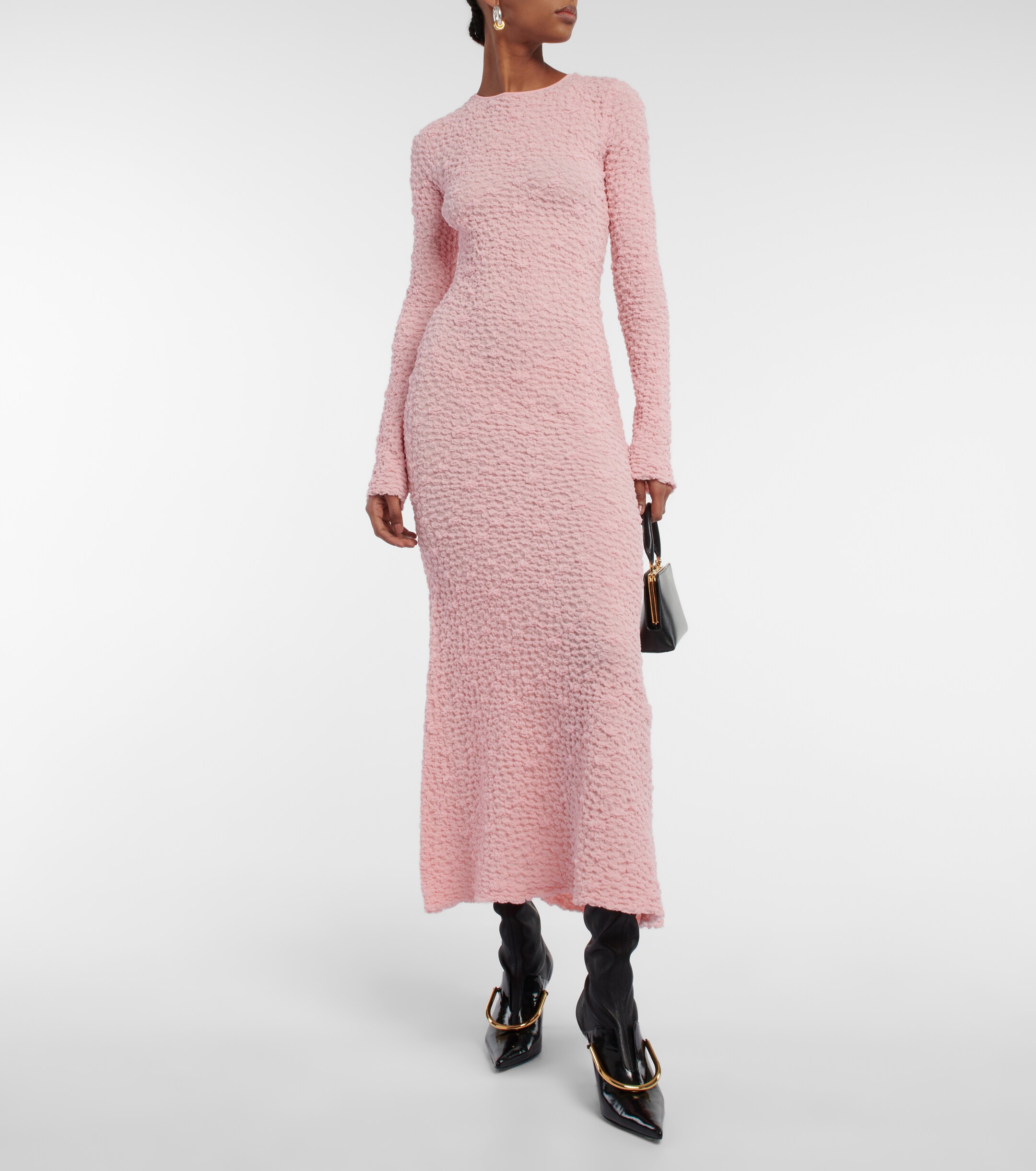 Sportmax Rea smocked cotton-blend maxi dress