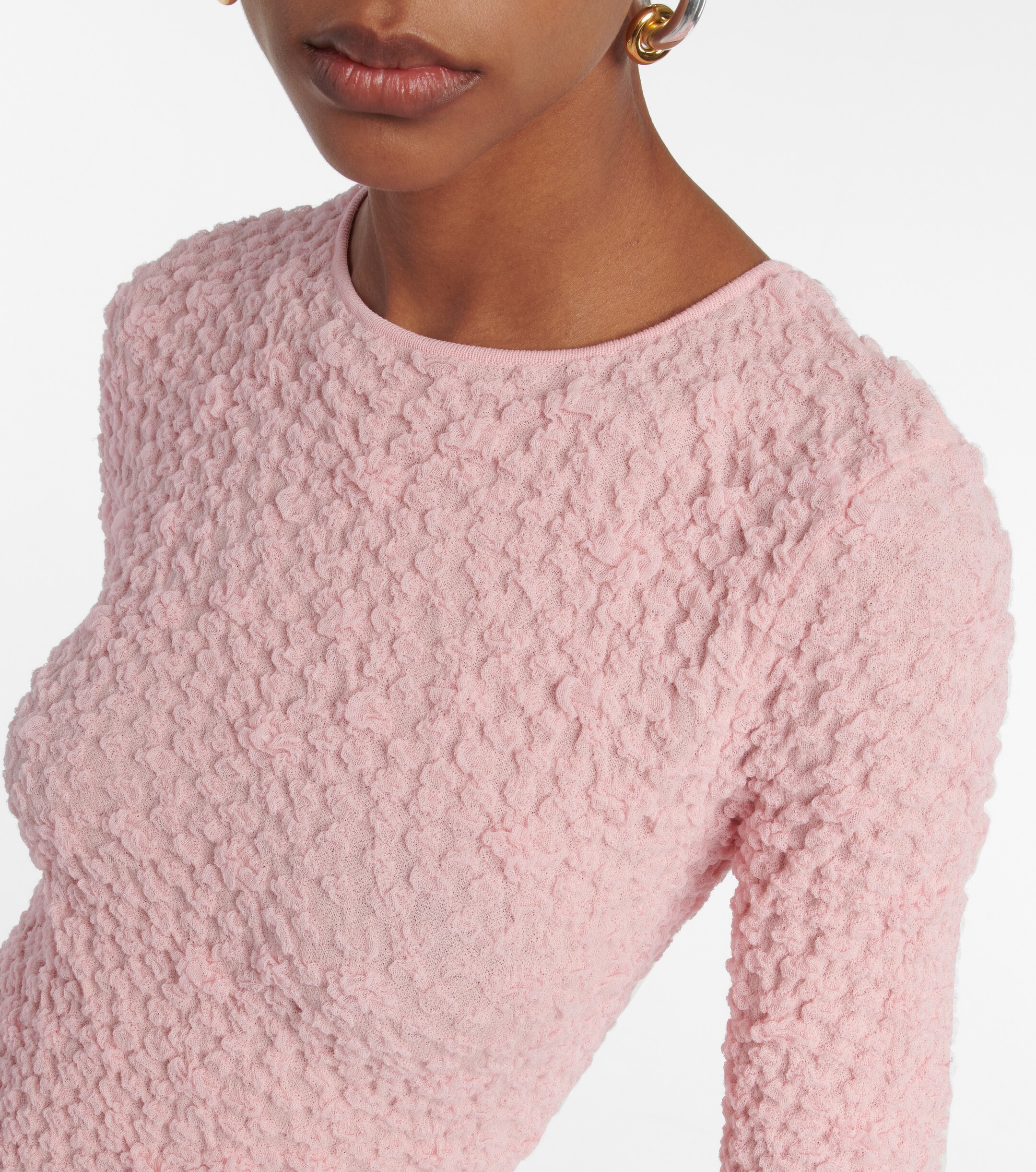 Sportmax Rea smocked cotton-blend maxi dress