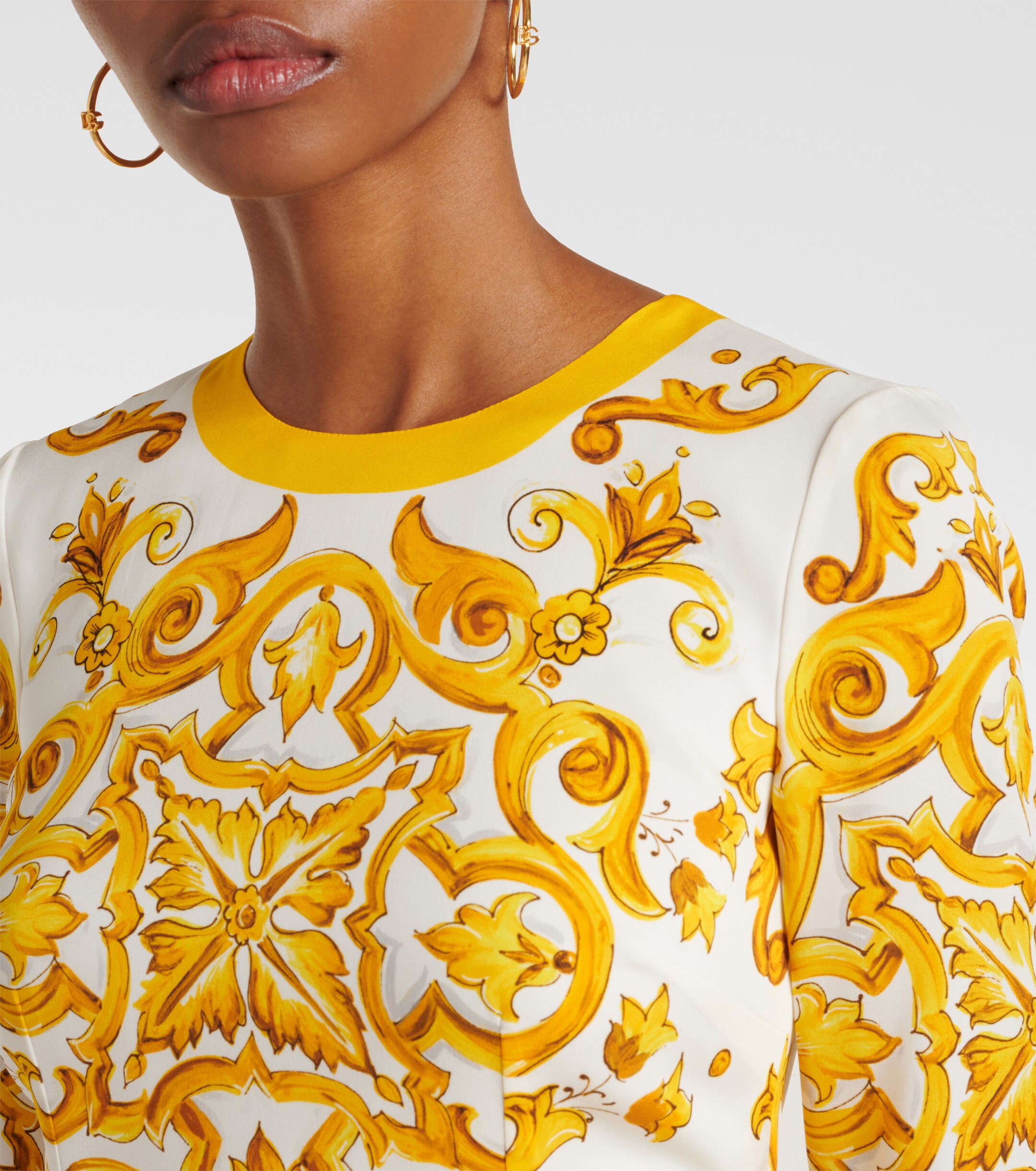 Dolce&Gabbana Majolica silk-blend charmeuse midi dress thumbnail