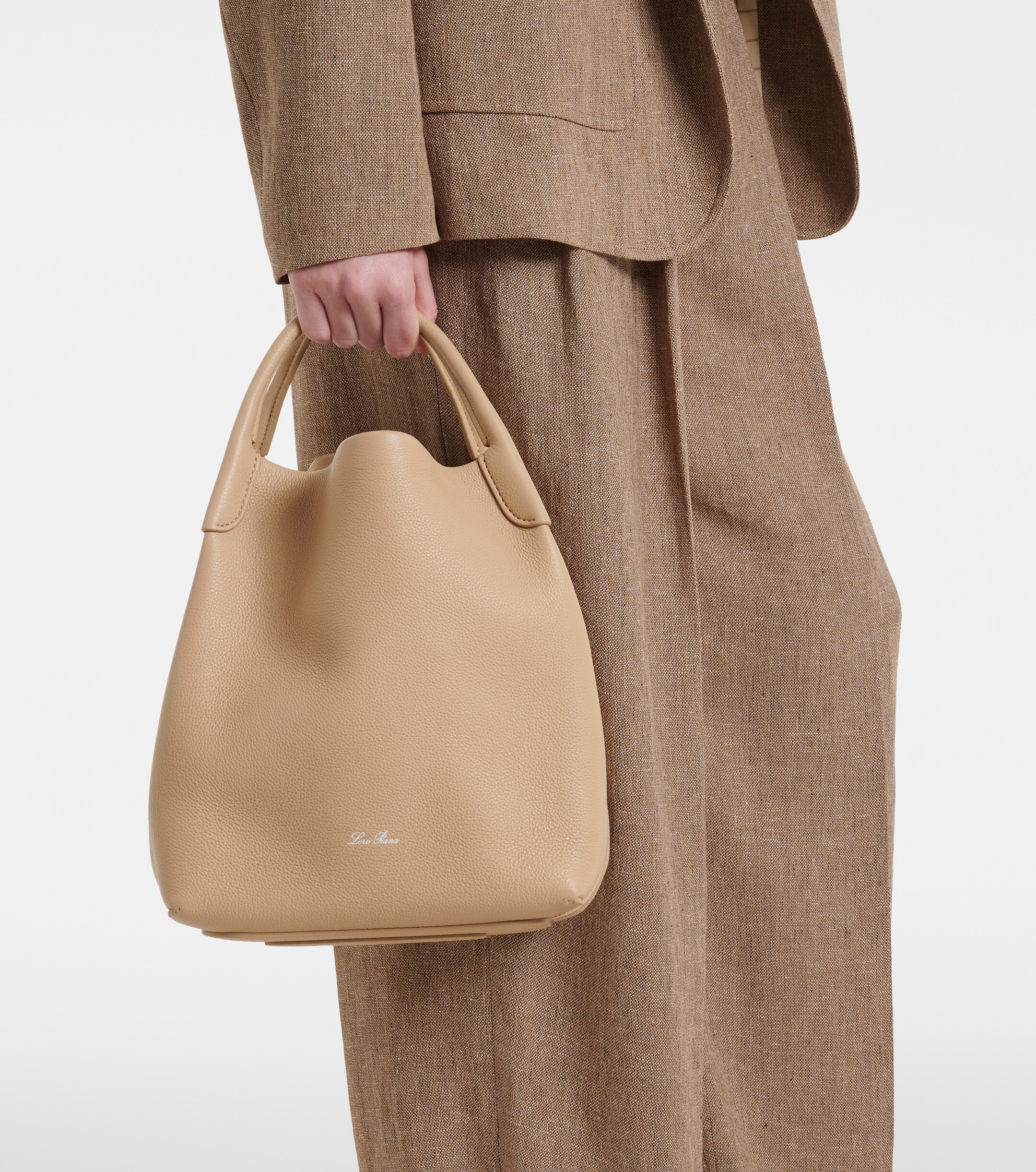 Loro Piana Bale Large leather shoulder bag