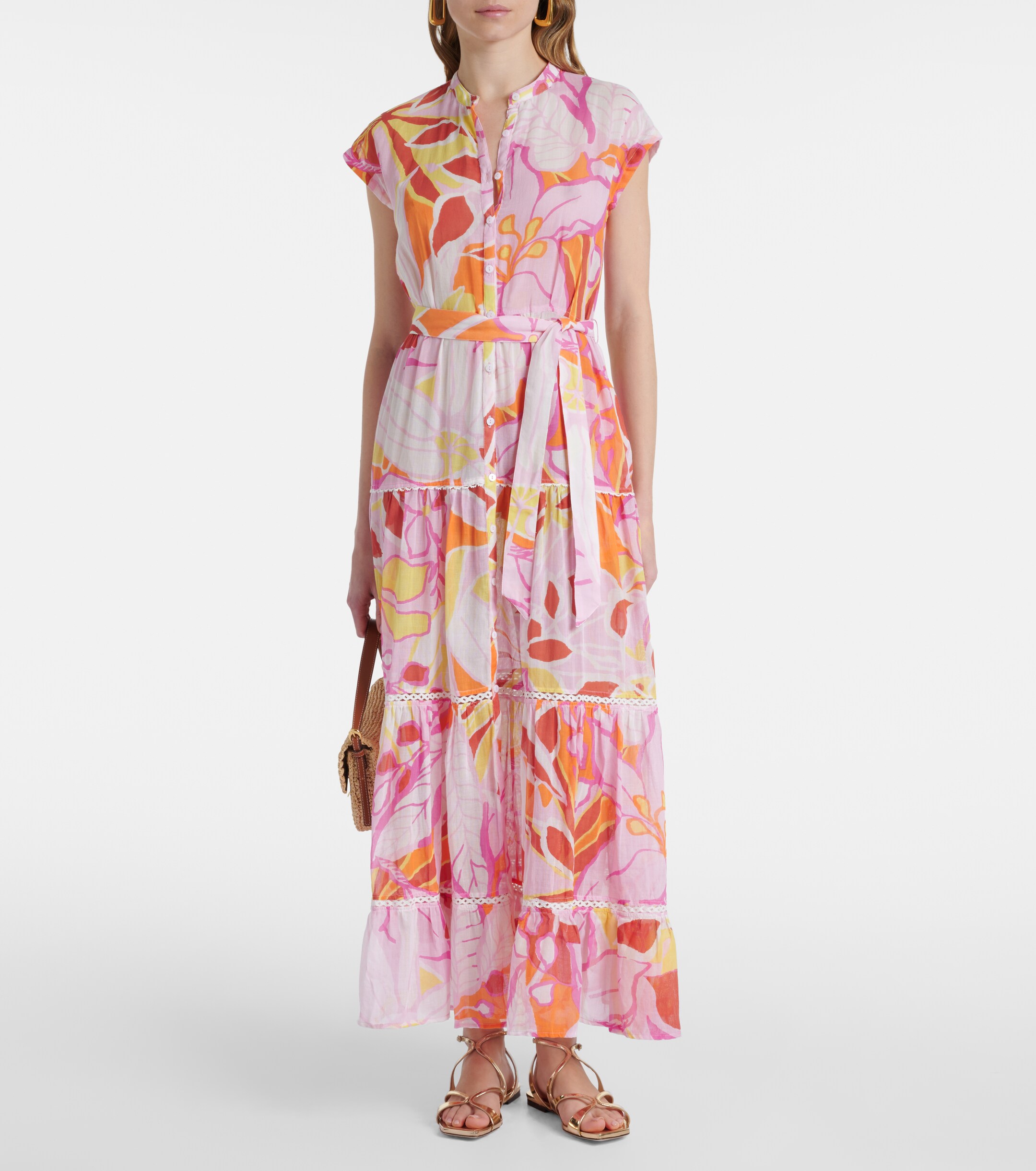 Poupette St Barth Kora printed cotton midi dress