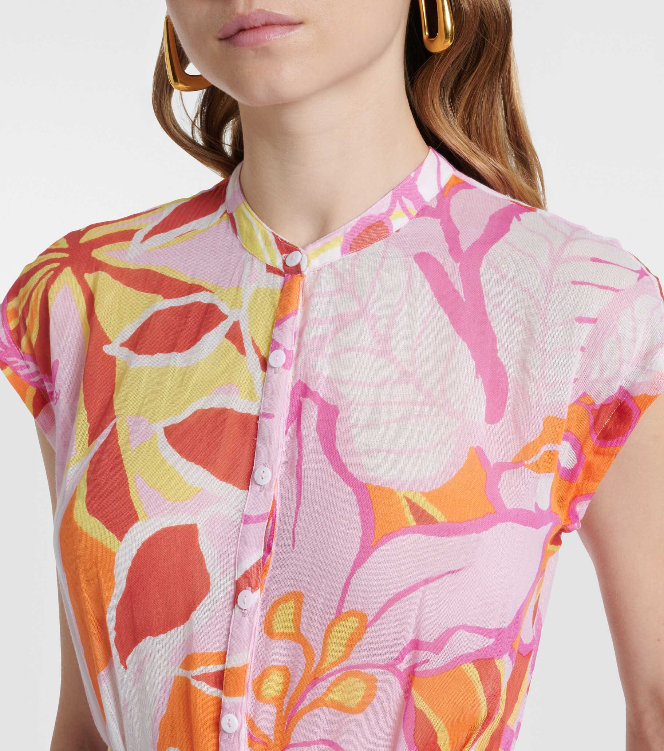 Poupette St Barth Kora printed cotton midi dress thumbnail