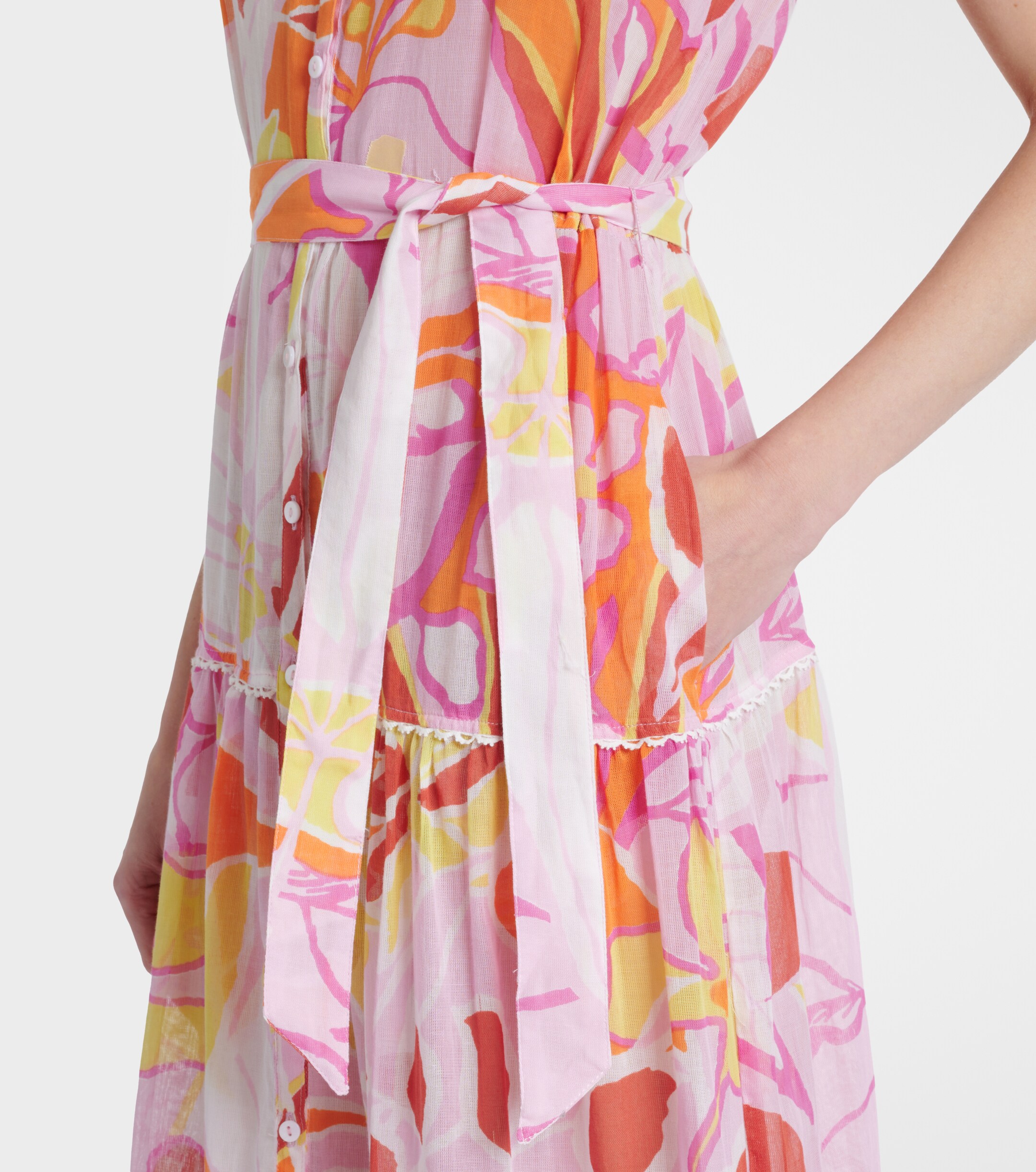 Poupette St Barth Kora printed cotton midi dress thumbnail