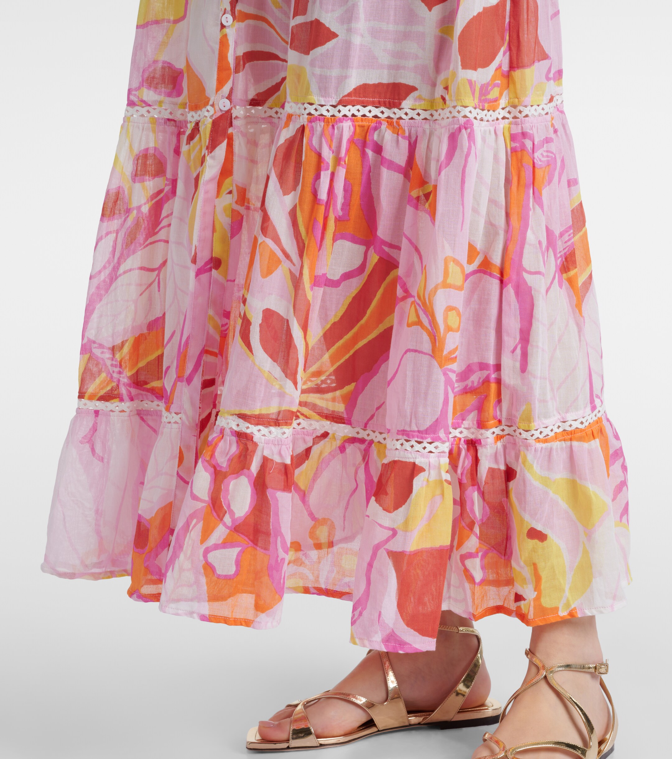 Poupette St Barth Kora printed cotton midi dress thumbnail