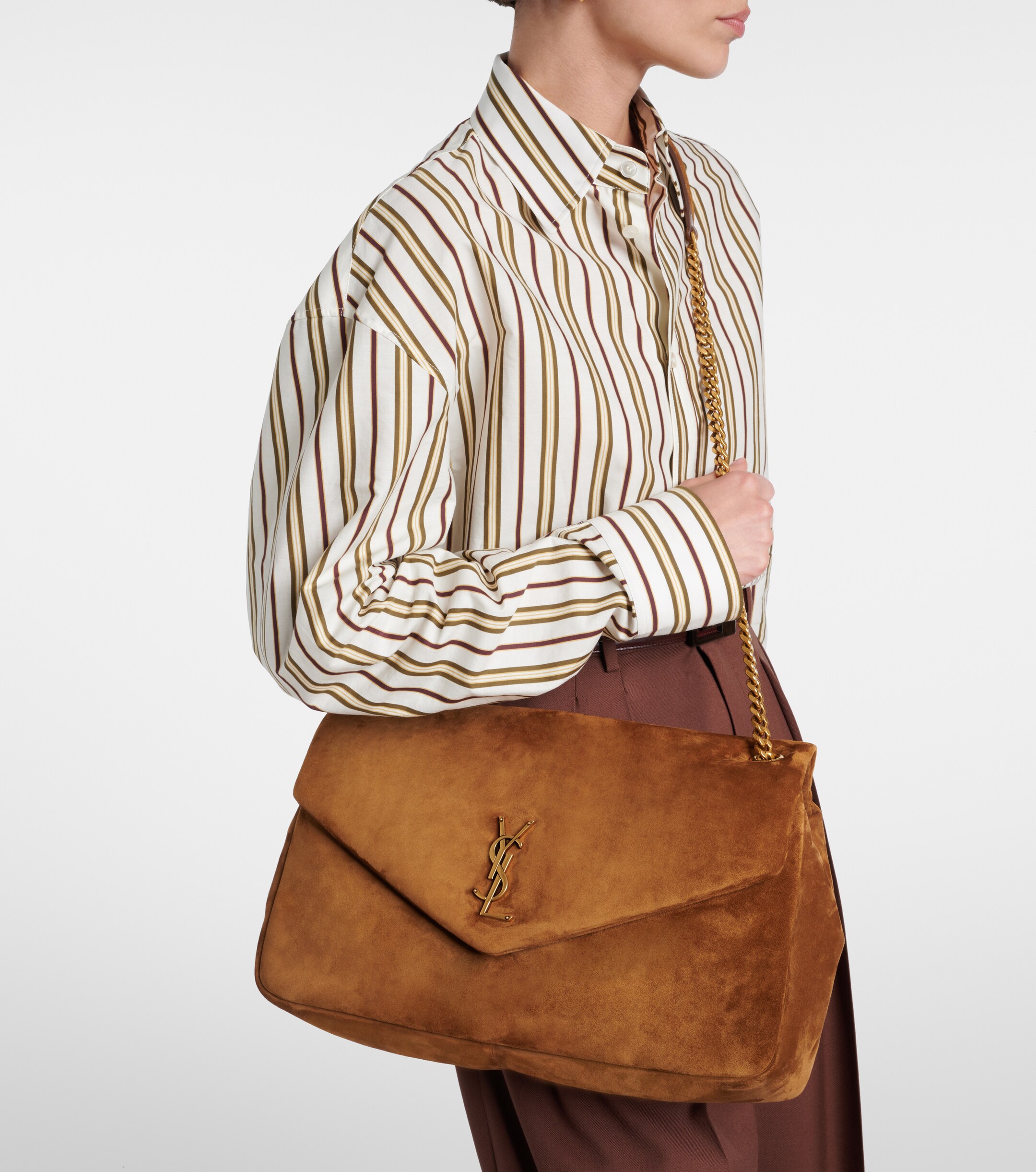 Saint Laurent Calypso Large suede shoulder bag