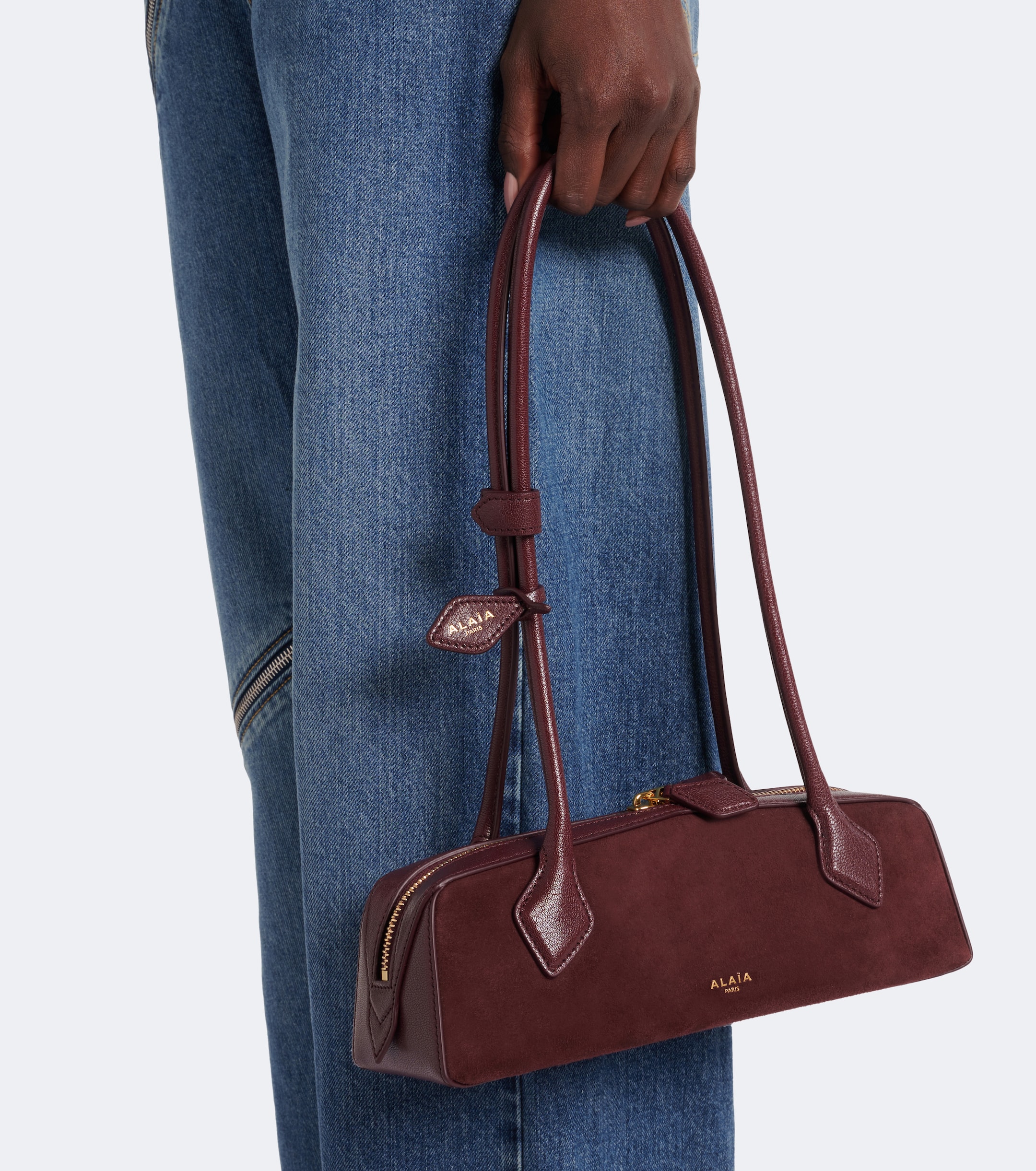 Alaïa Le Teckel Small suede shoulder bag