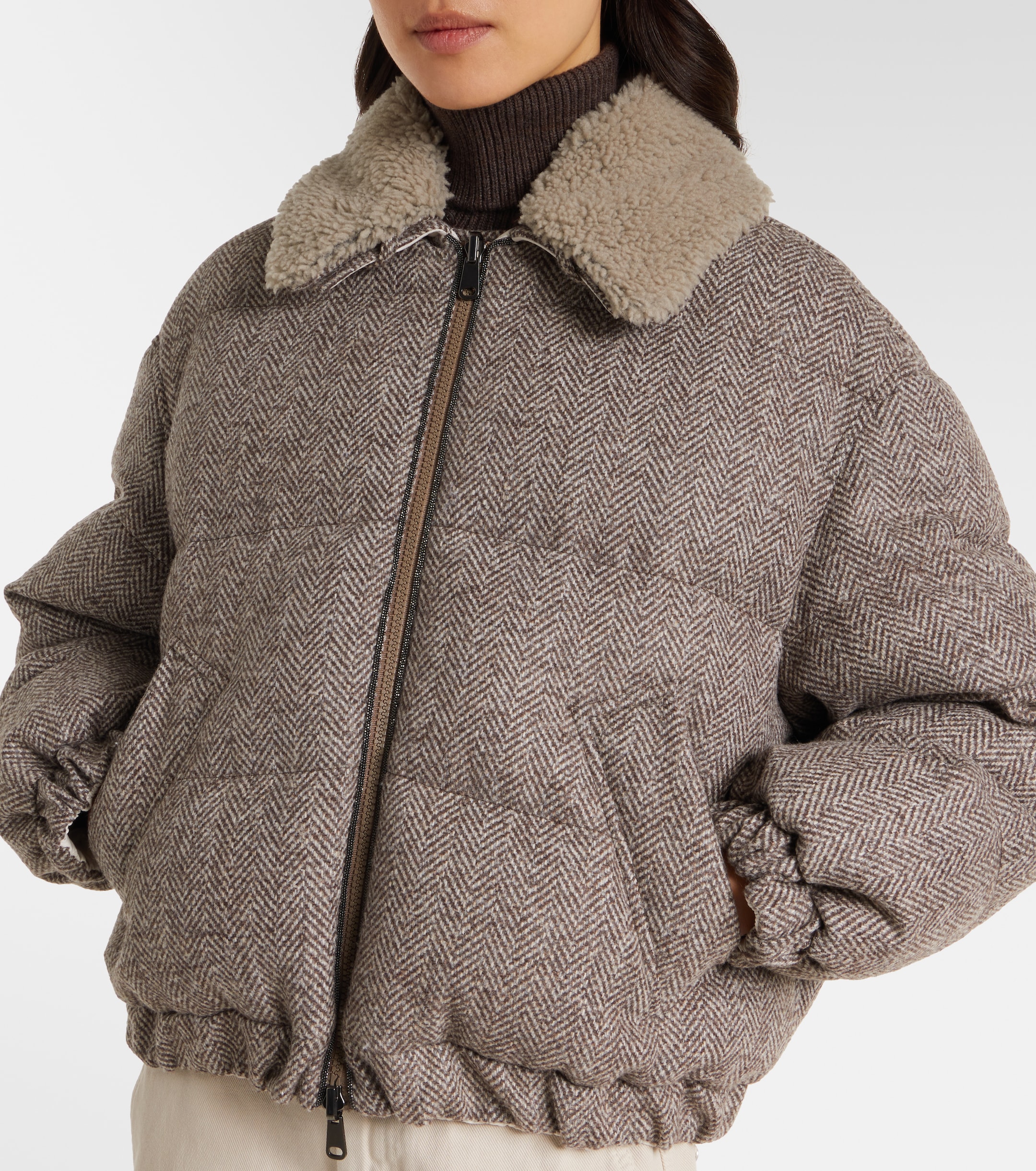 Brunello Cucinelli Wool-blend down jacket