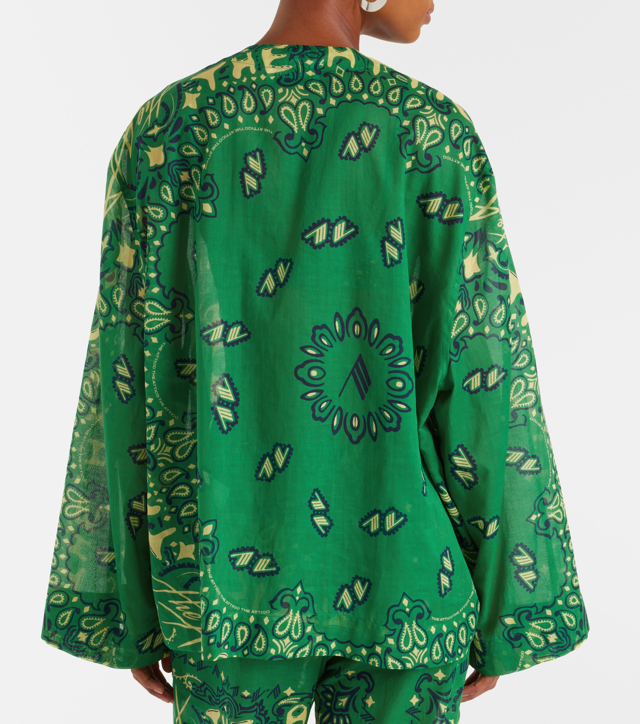 THE ATTICO Bandana oversized cotton muslin top thumbnail