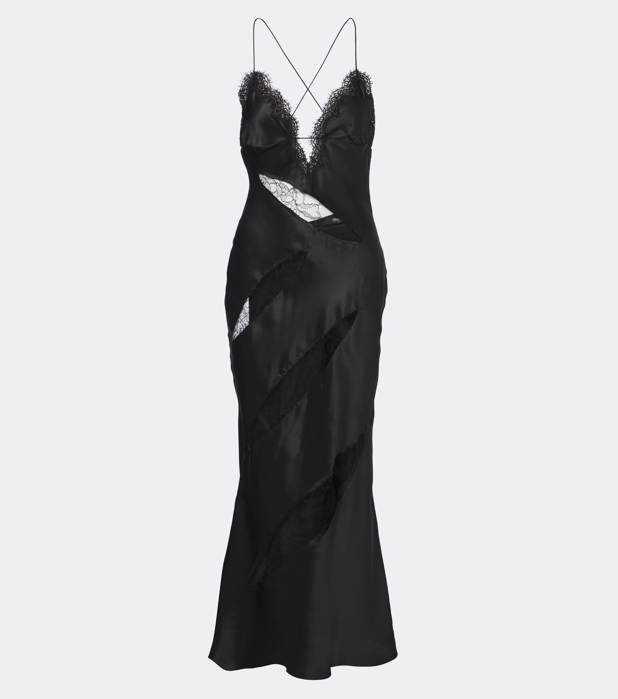 ROBERTO CAVALLI Roberto Cavalli Lace-trimmed silk satin slip dress