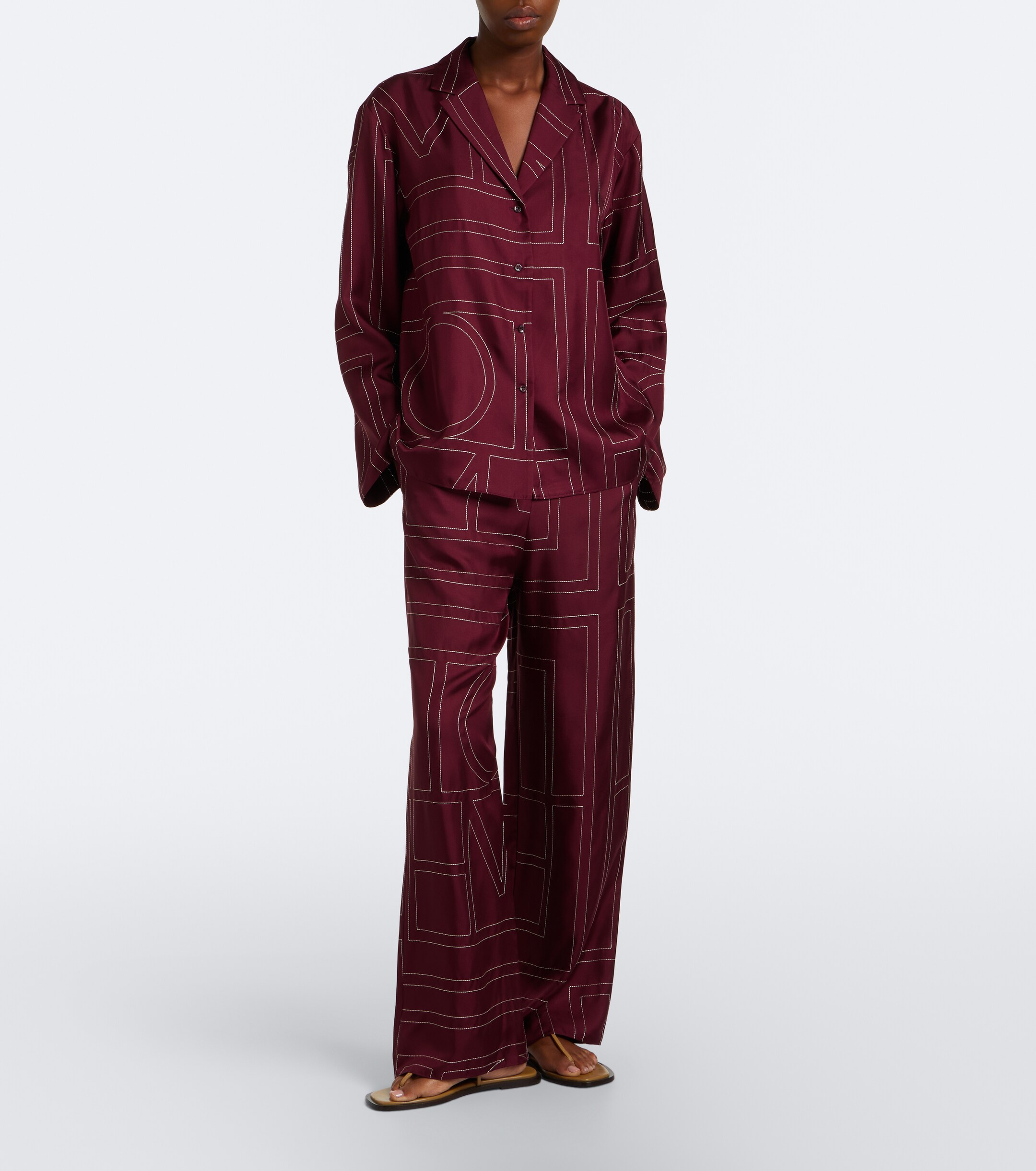 TOTEME Toteme Monogram silk twill shirt