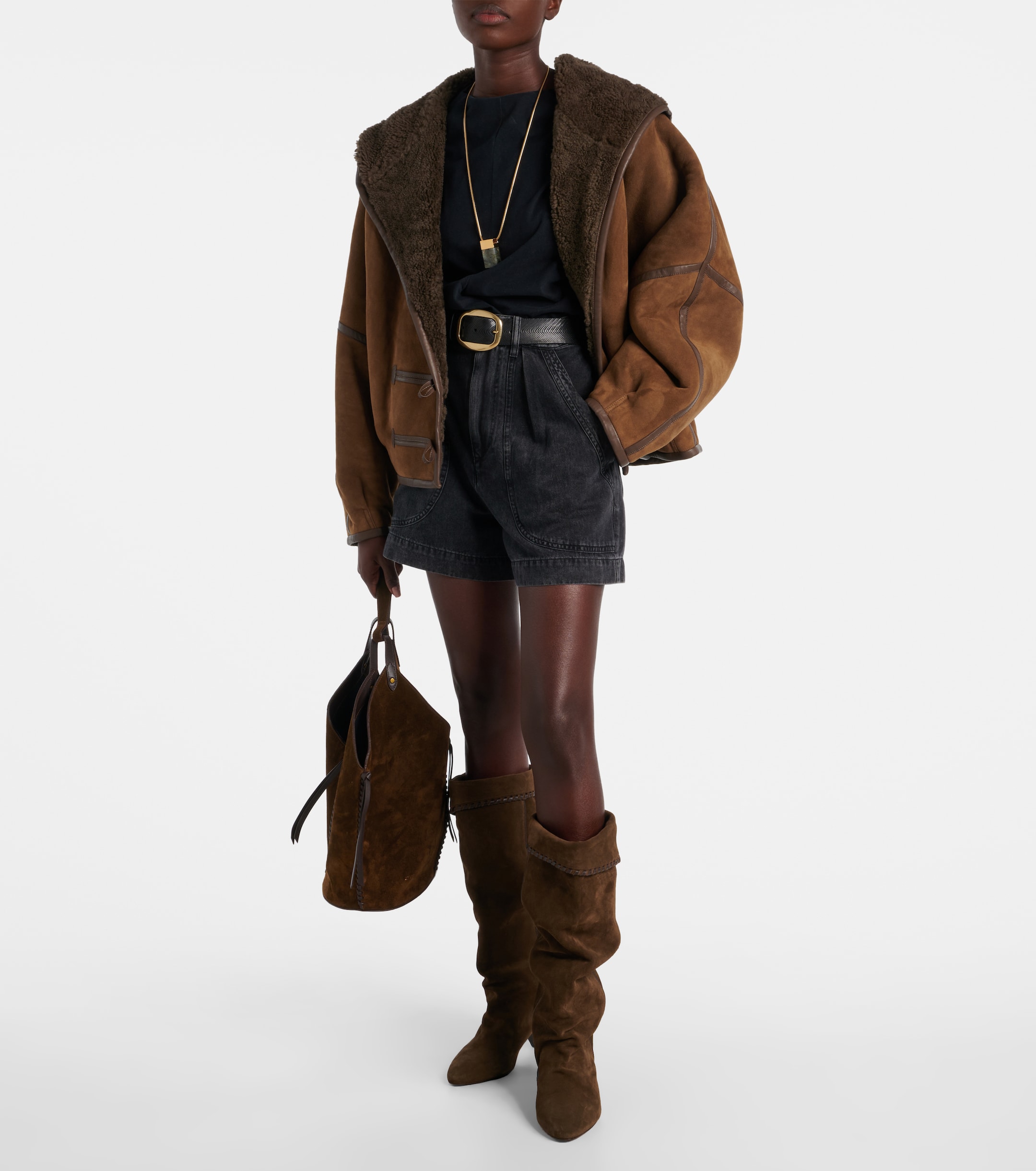 Isabel Marant - Amiel leather-trimmed suede jacket | Plush
