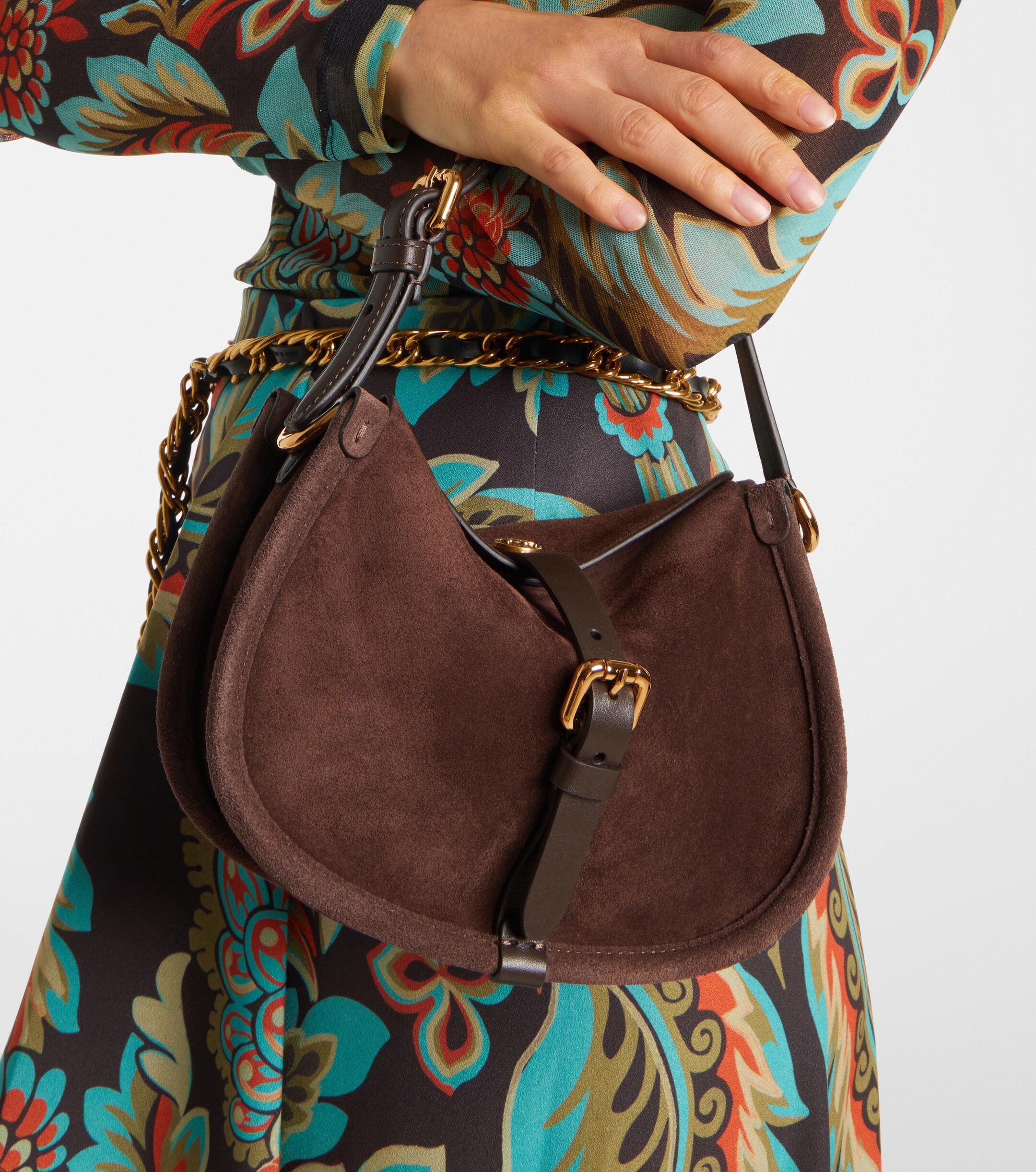 Etro Pony Small suede crossbody bag