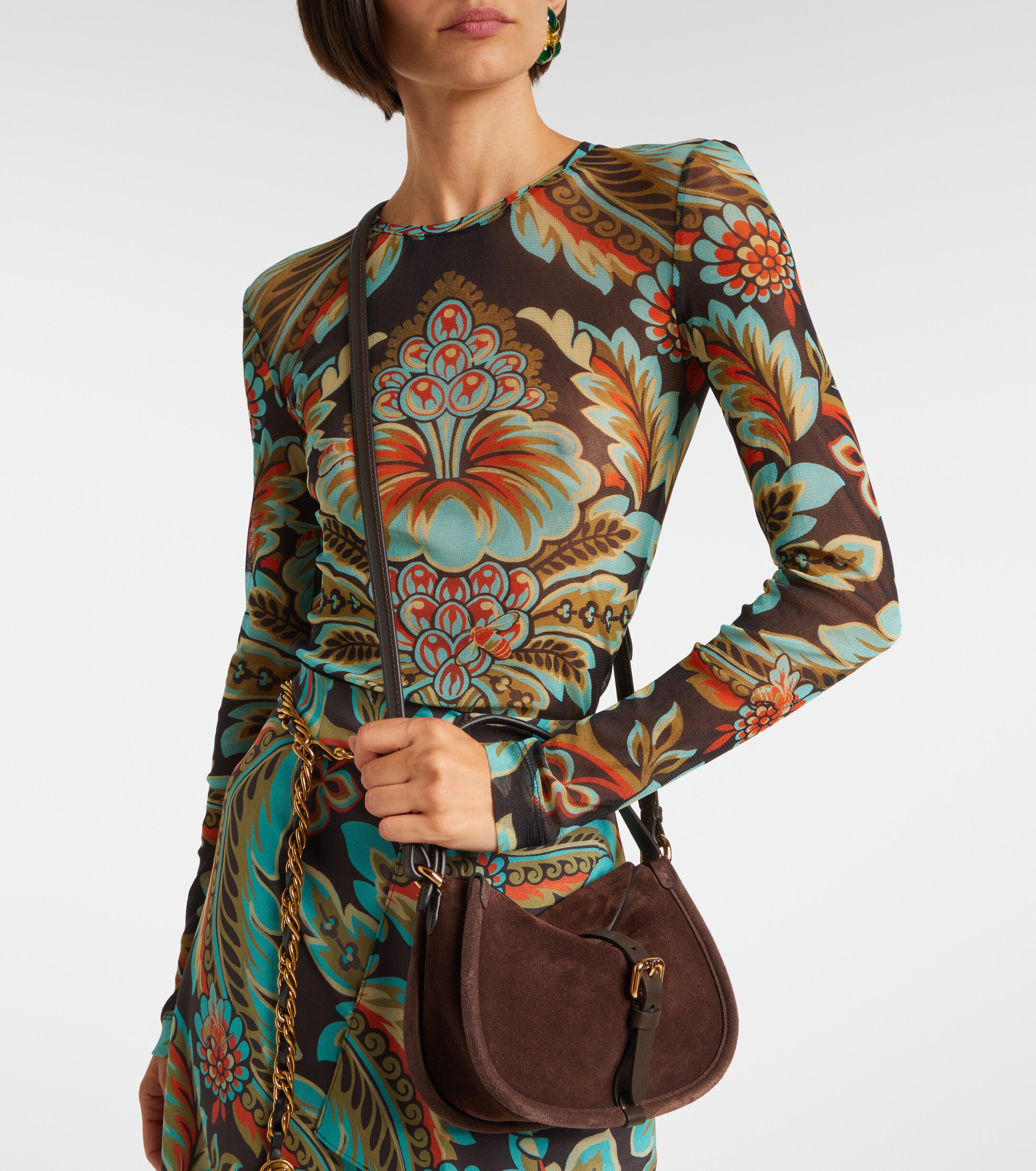 Etro Pony Small suede crossbody bag