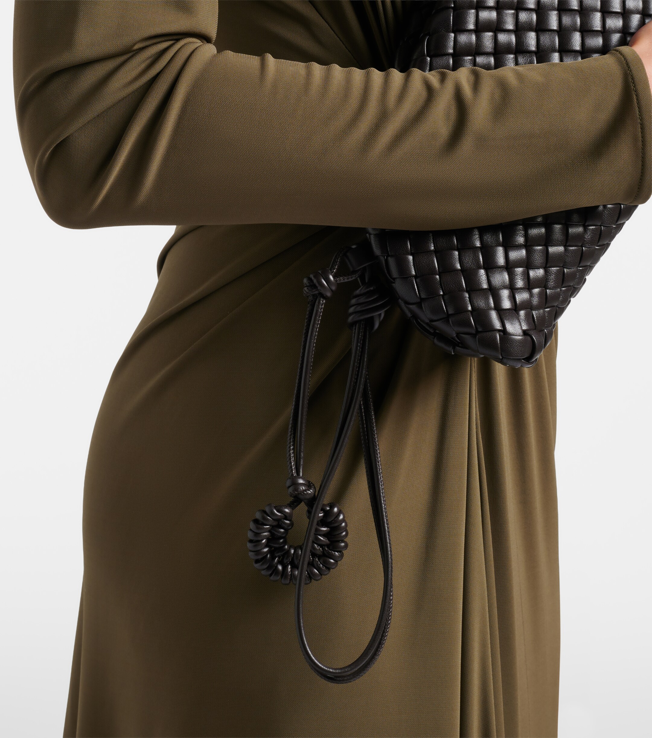 Bottega Veneta Onda Small Intreccio leather clutch