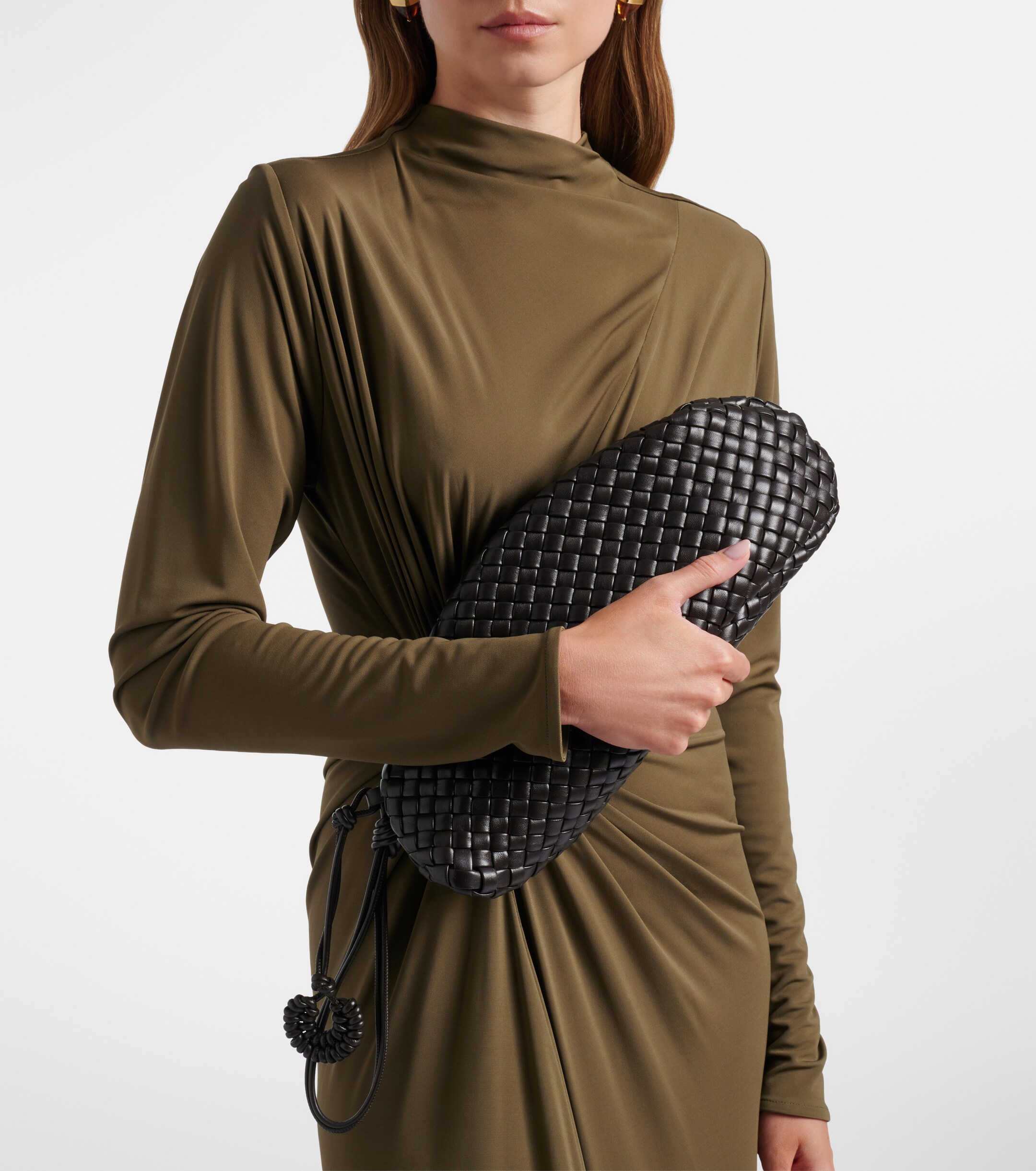 Bottega Veneta Onda Small Intreccio leather clutch