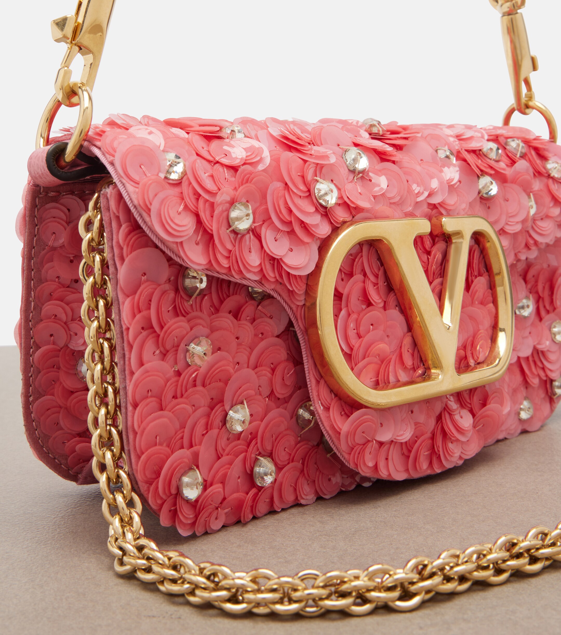 Valentino Garavani Locò Small sequined shoulder bag thumbnail