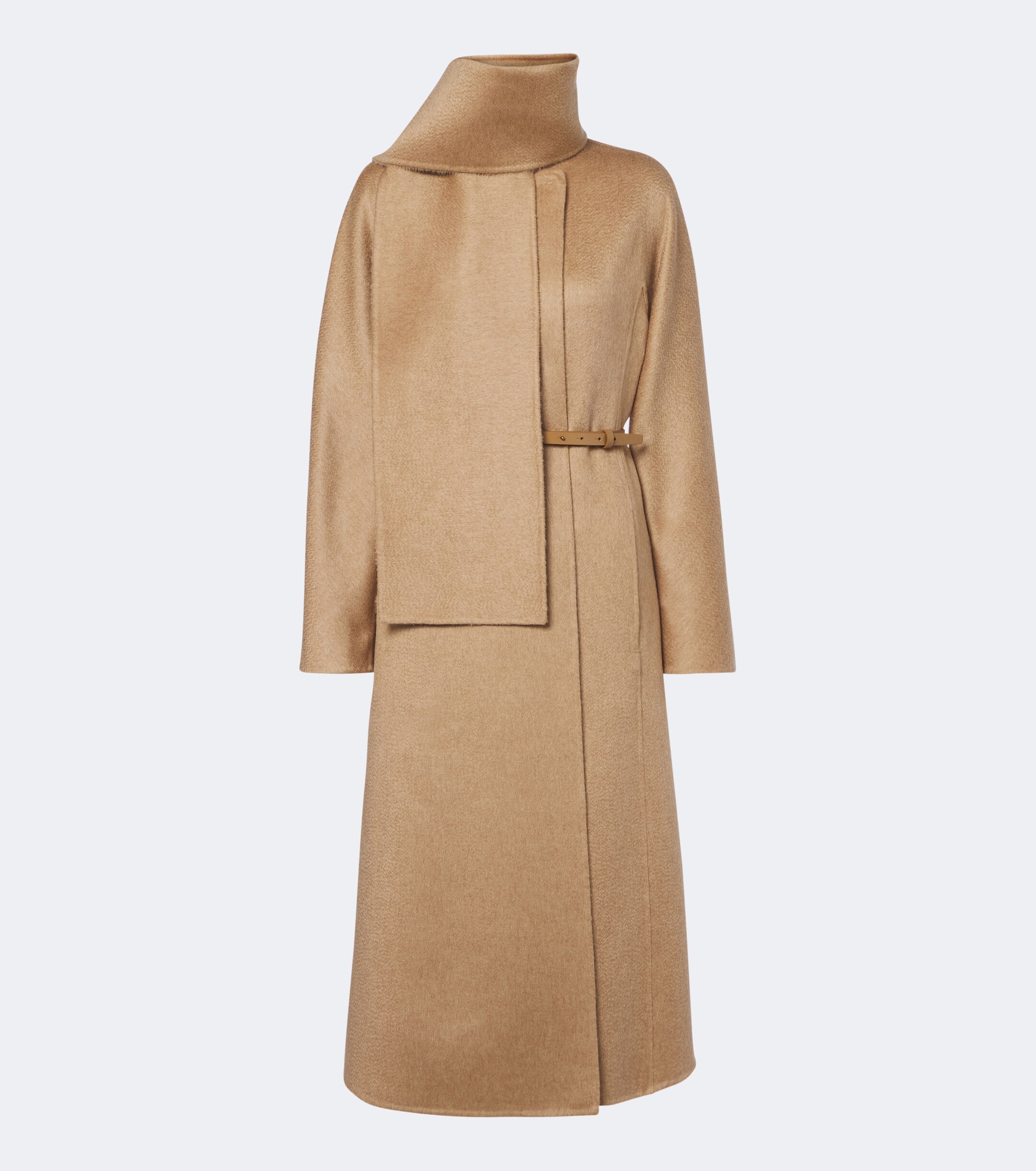 Max Mara Max Mara Scarf-detail camel hair and mohair coat