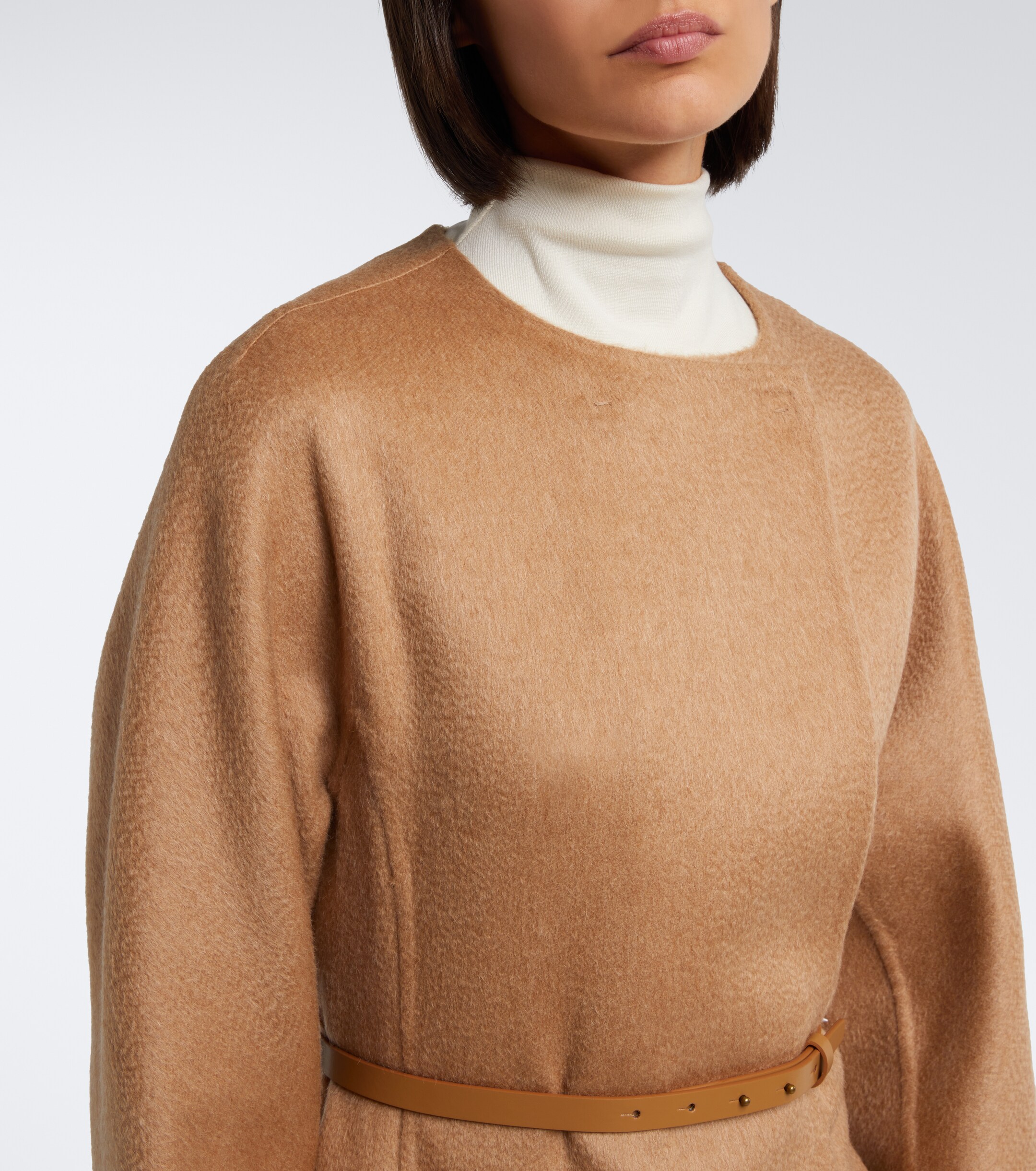 Max Mara Max Mara Scarf-detail camel hair and mohair coat