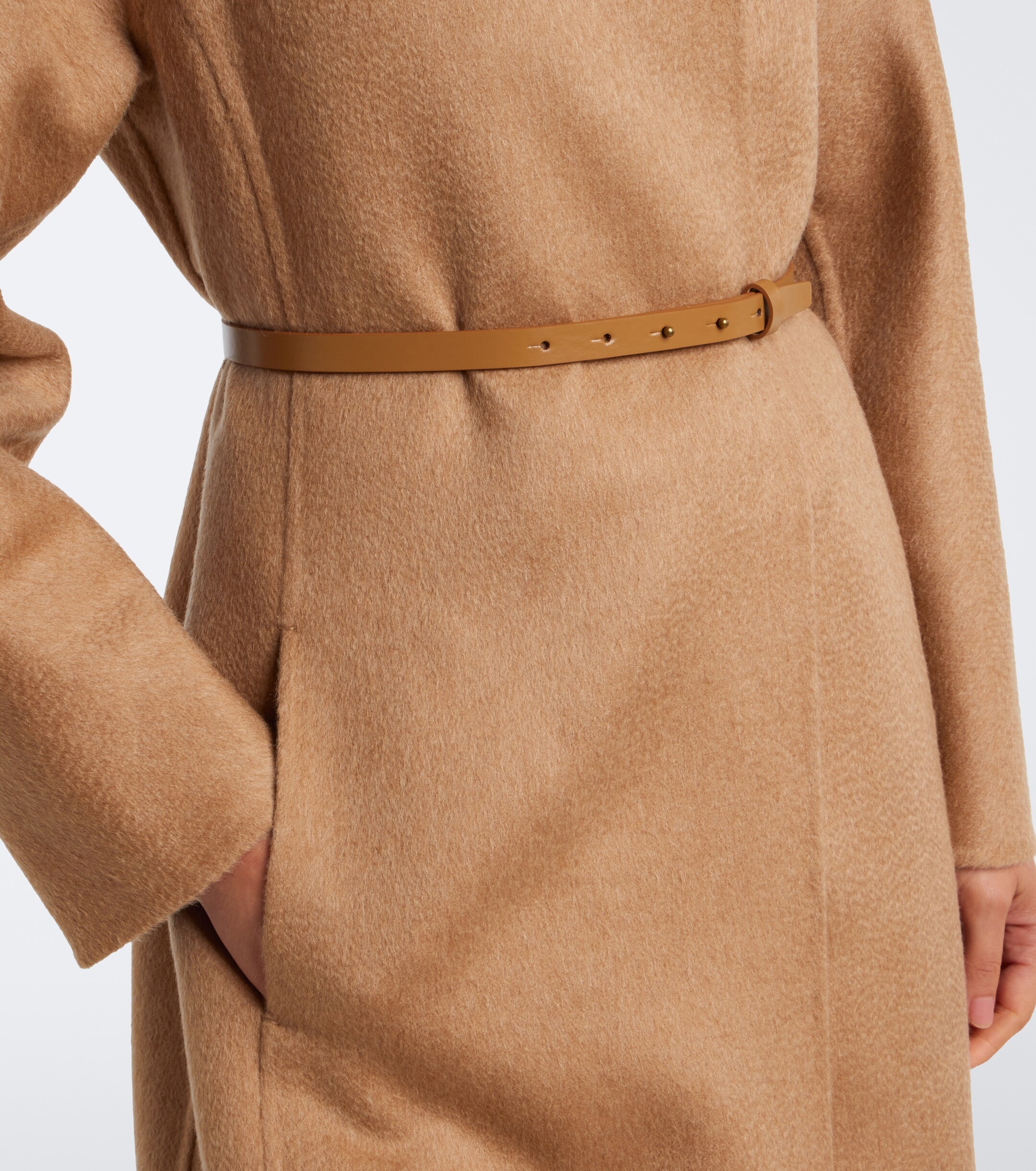 Max Mara Max Mara Scarf-detail camel hair and mohair coat