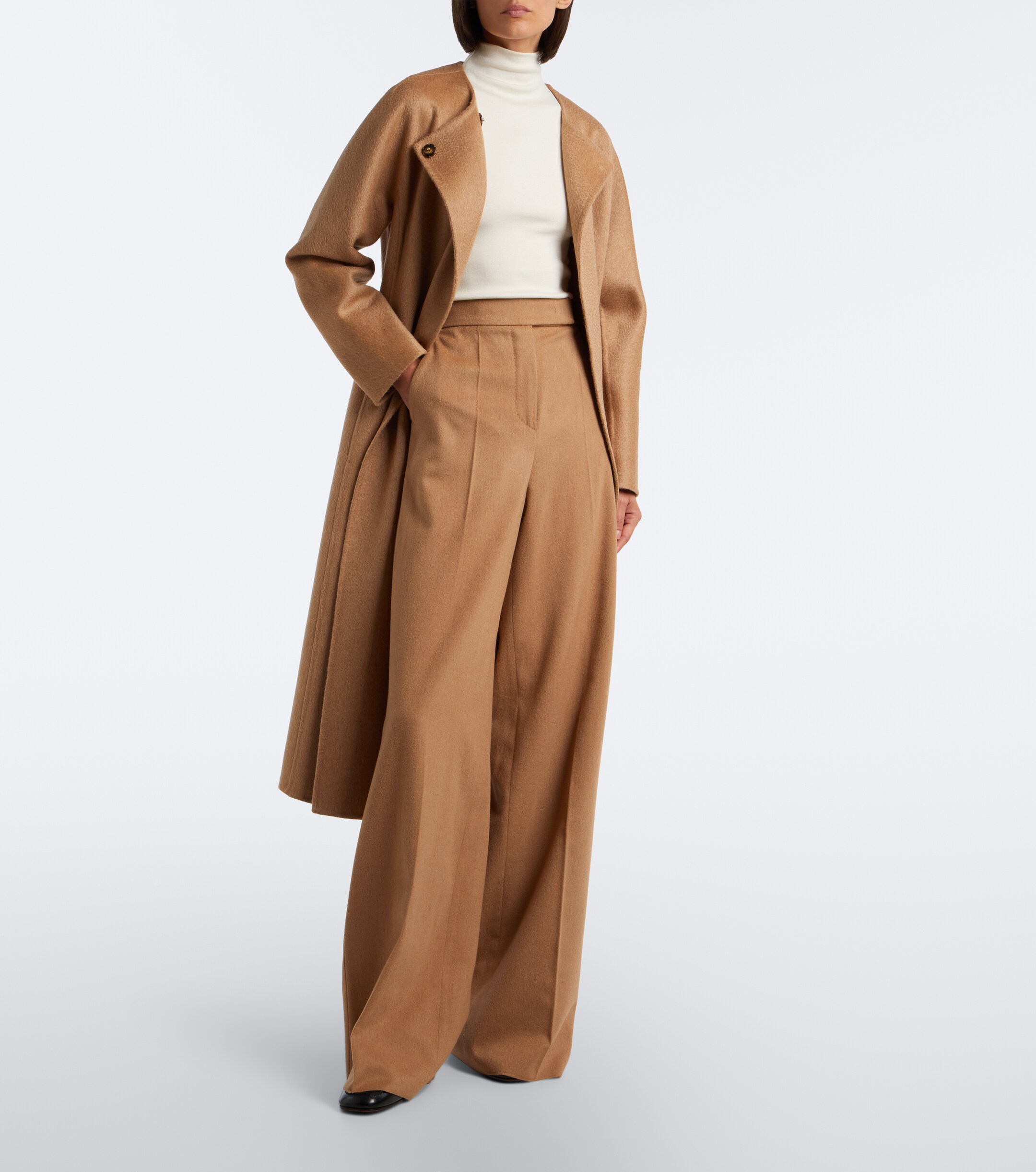 Max Mara Max Mara Scarf-detail camel hair and mohair coat