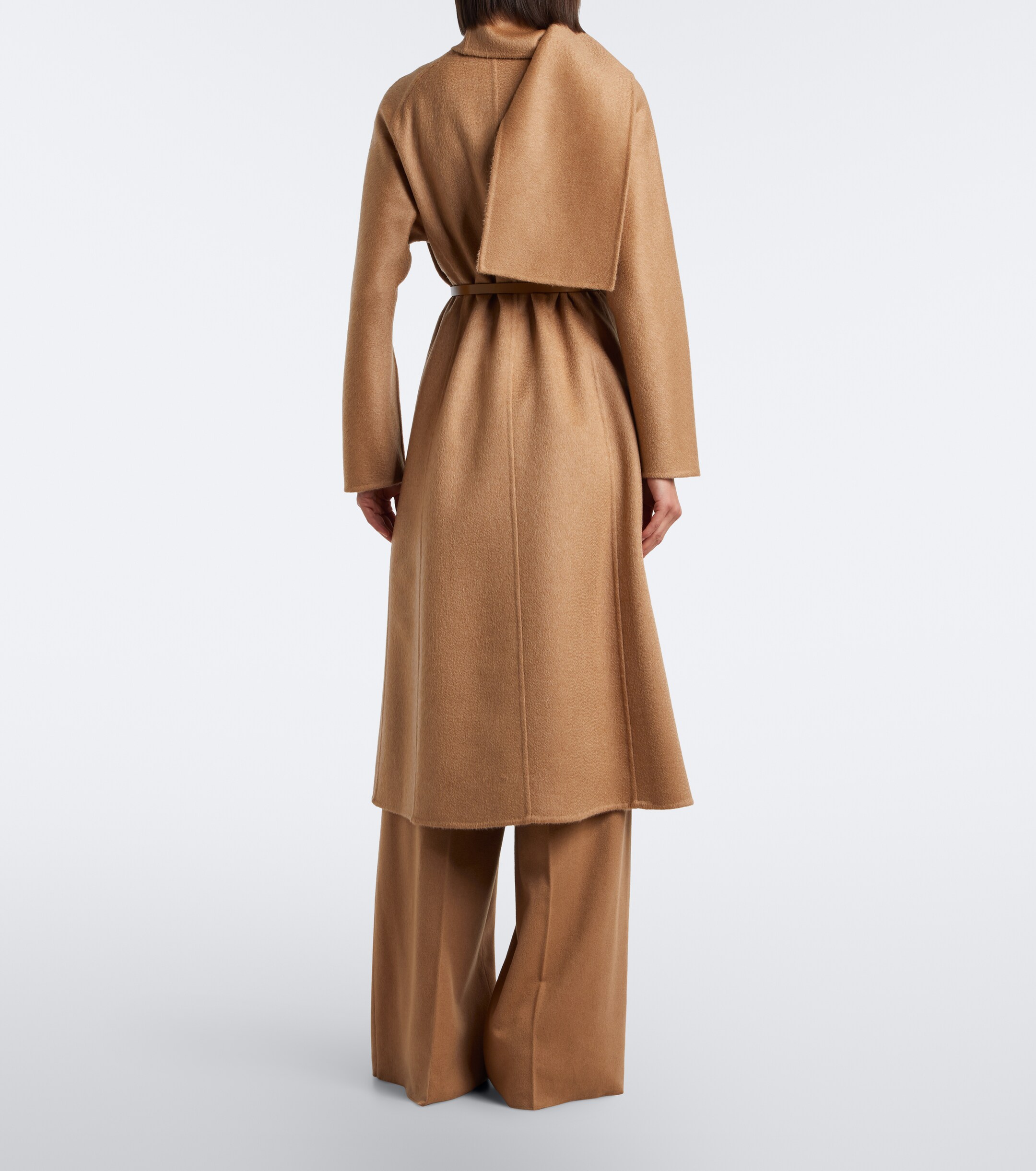 Max Mara Max Mara Scarf-detail camel hair and mohair coat