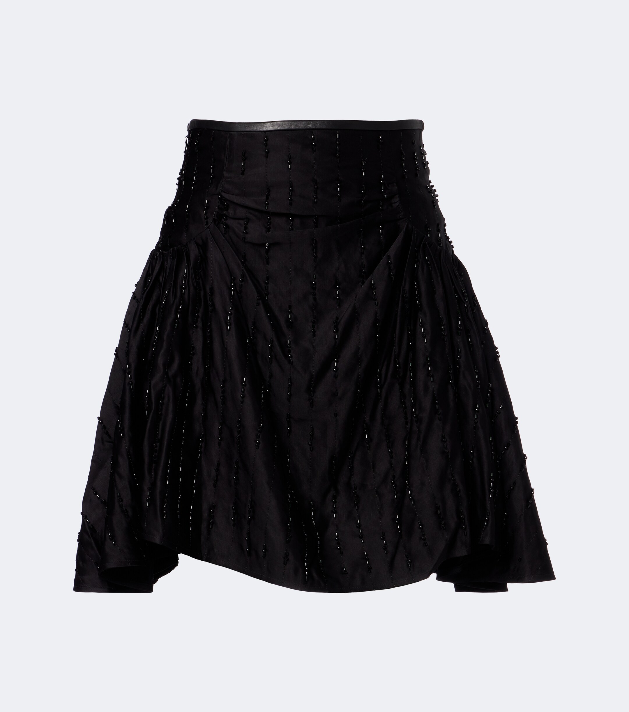 Jacques Wei Jacques Wei Embellished ruched satin miniskirt