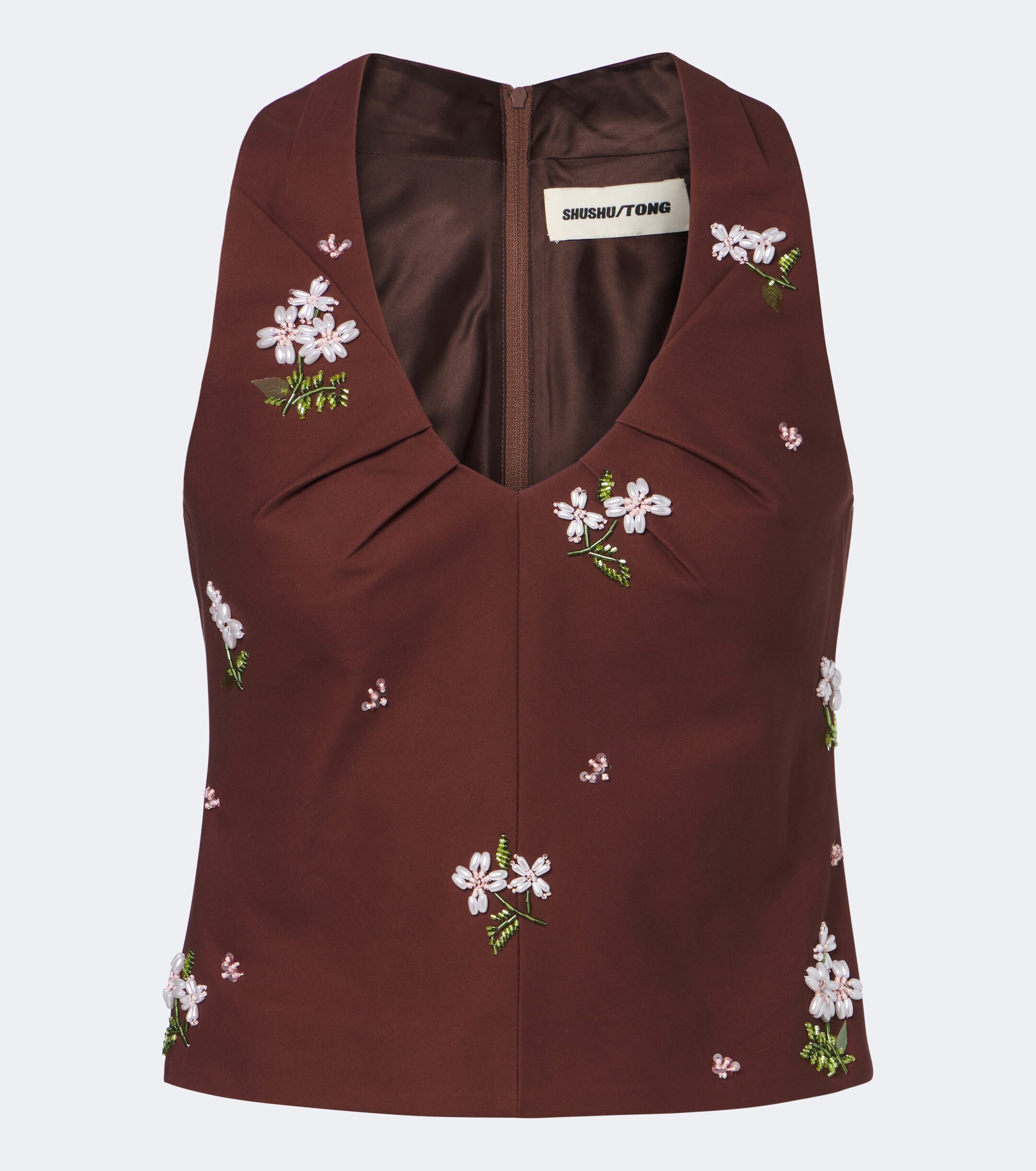 SHUSHU/TONG Shushu/Tong Embellished halterneck cotton top