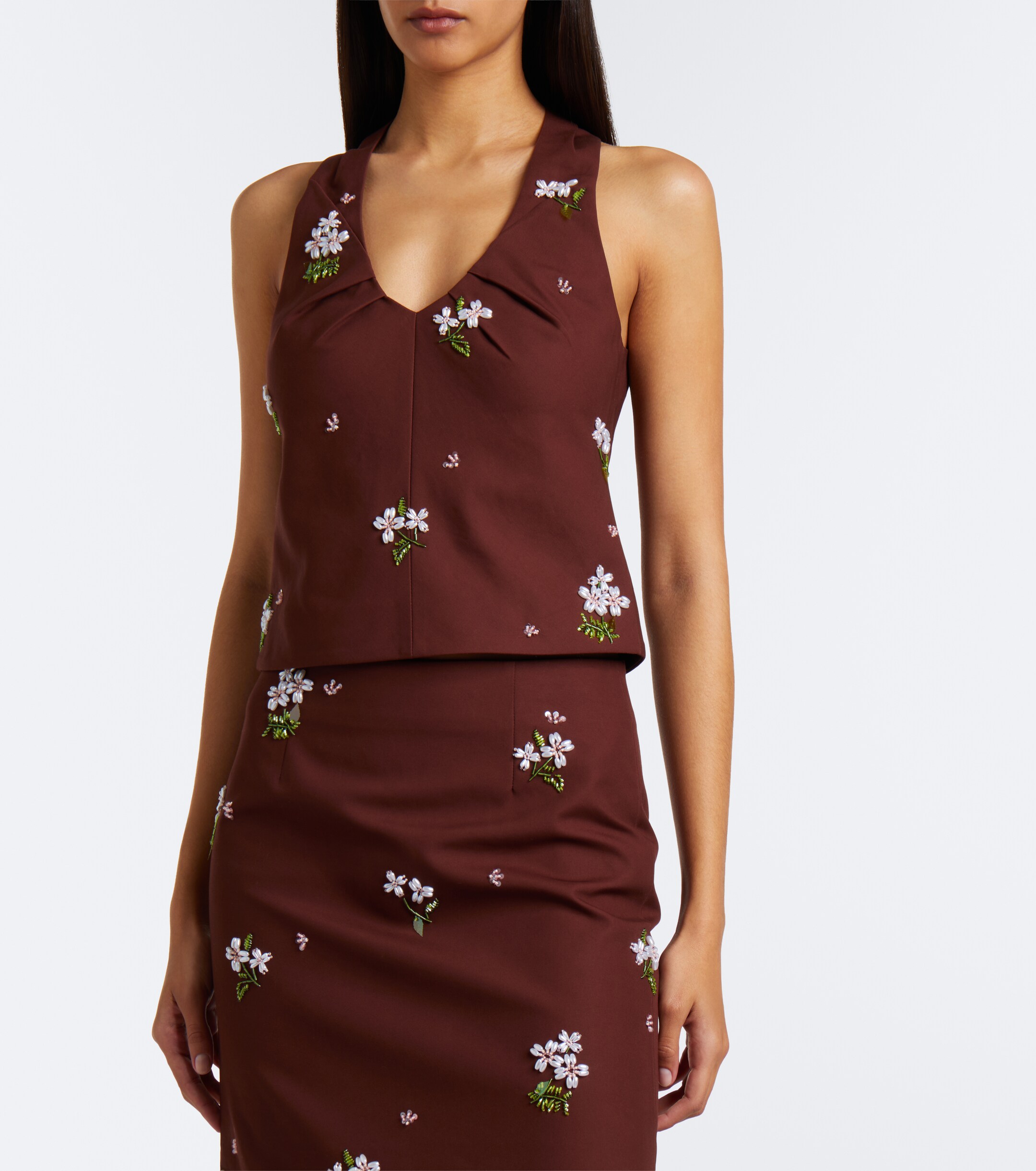 SHUSHU/TONG Shushu/Tong Embellished halterneck cotton top