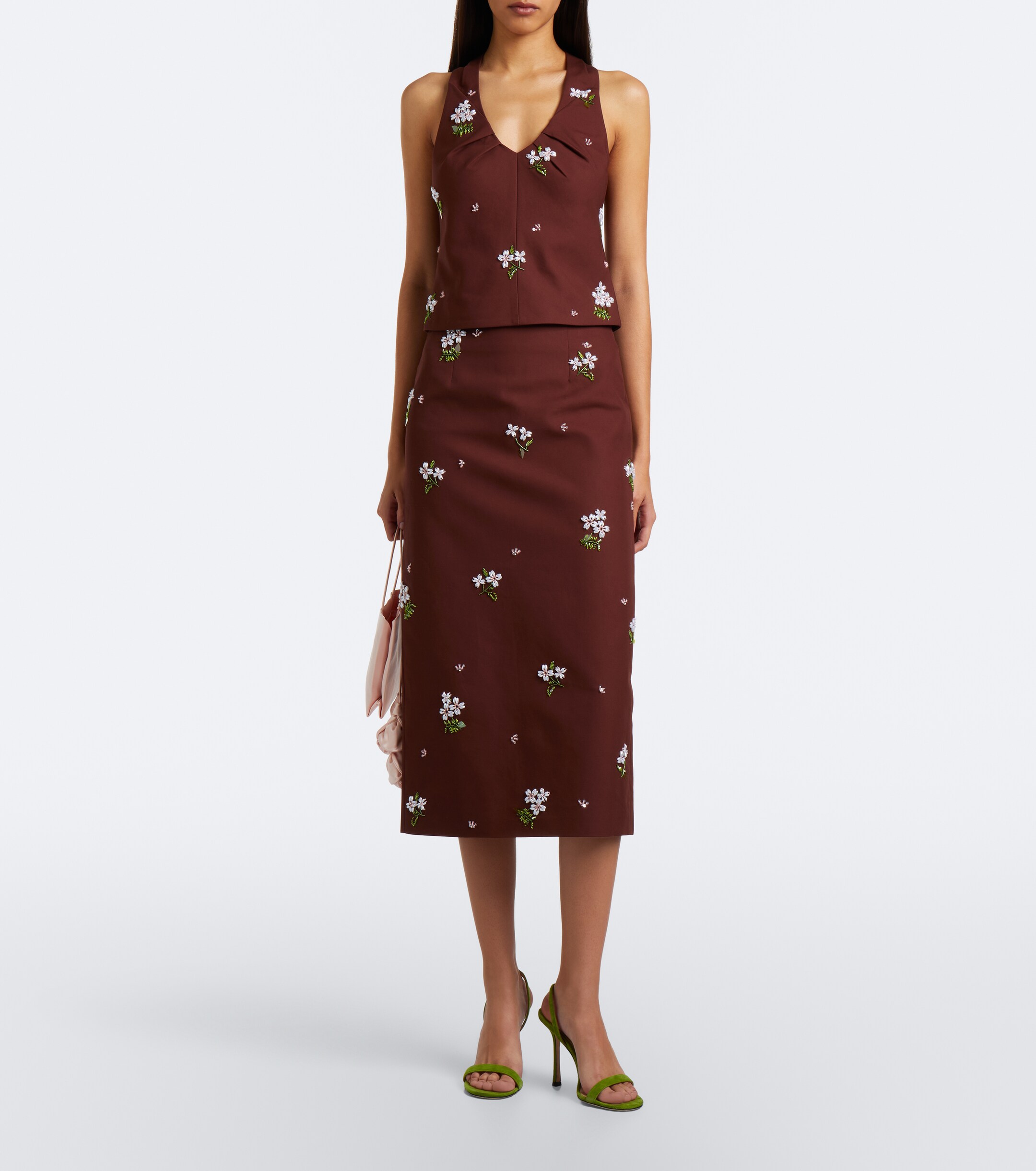 SHUSHU/TONG Shushu/Tong Embellished halterneck cotton top