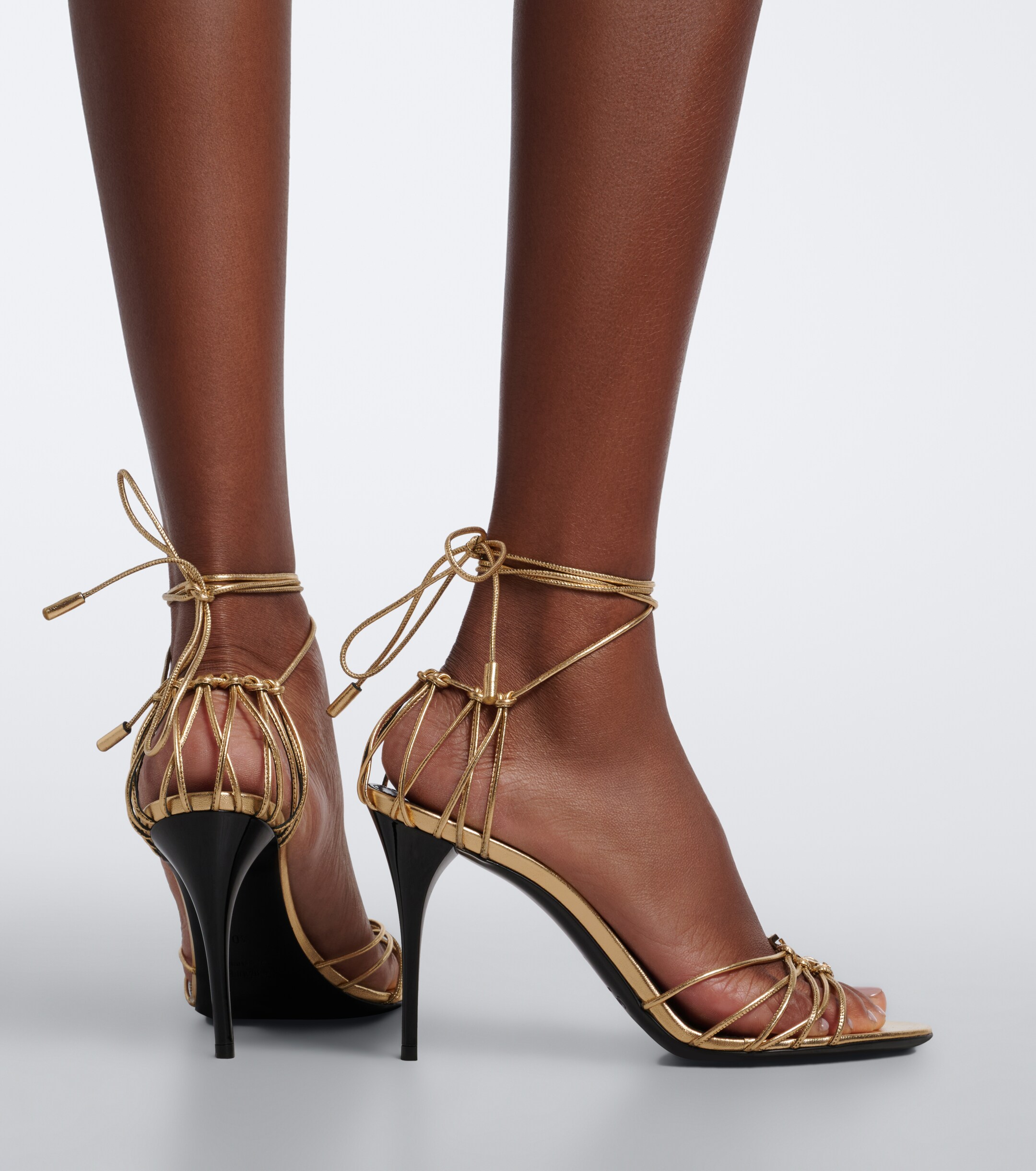 Saint Laurent Saint Laurent Babylone metallic leather sandals