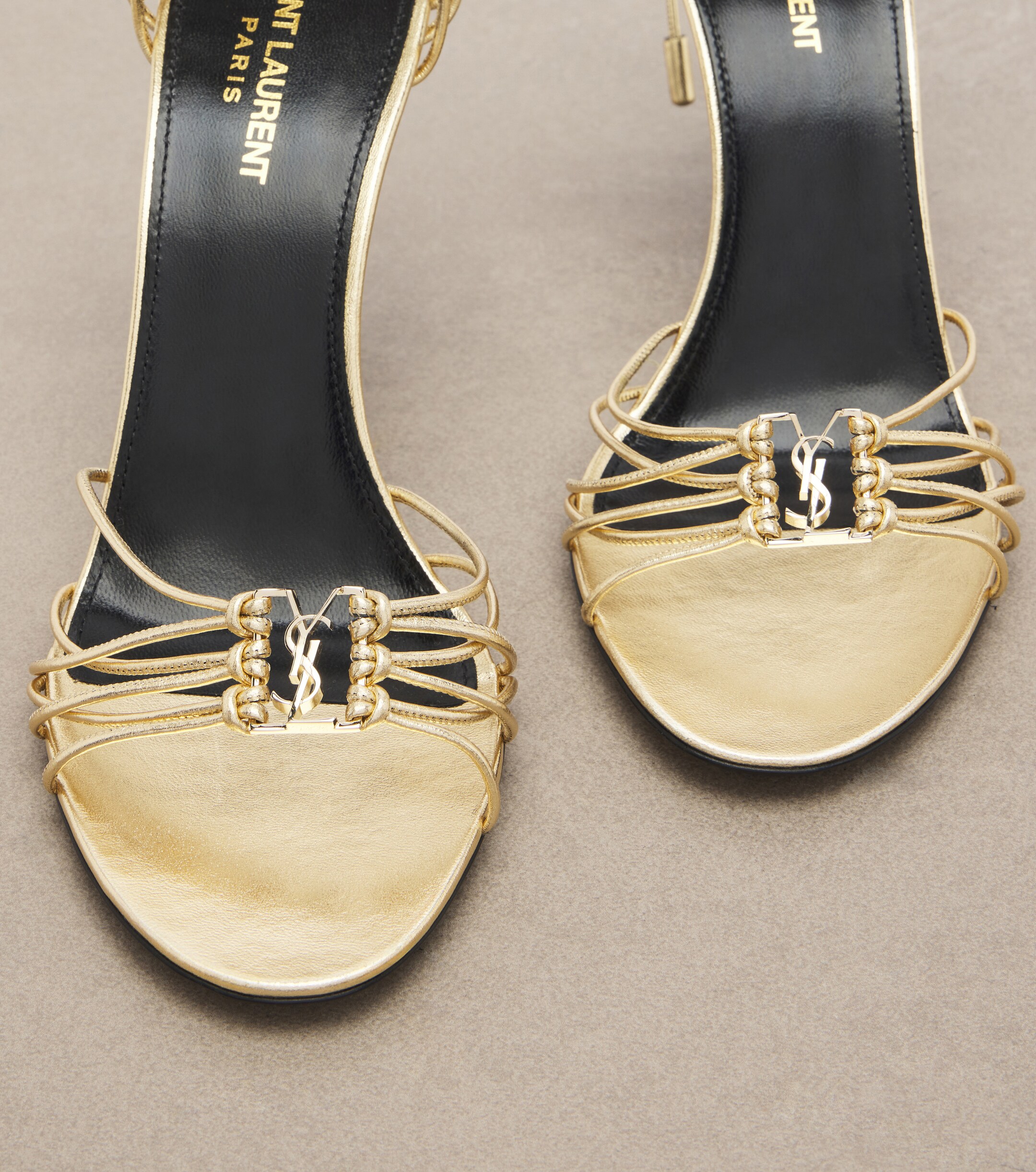 Saint Laurent Saint Laurent Babylone metallic leather sandals