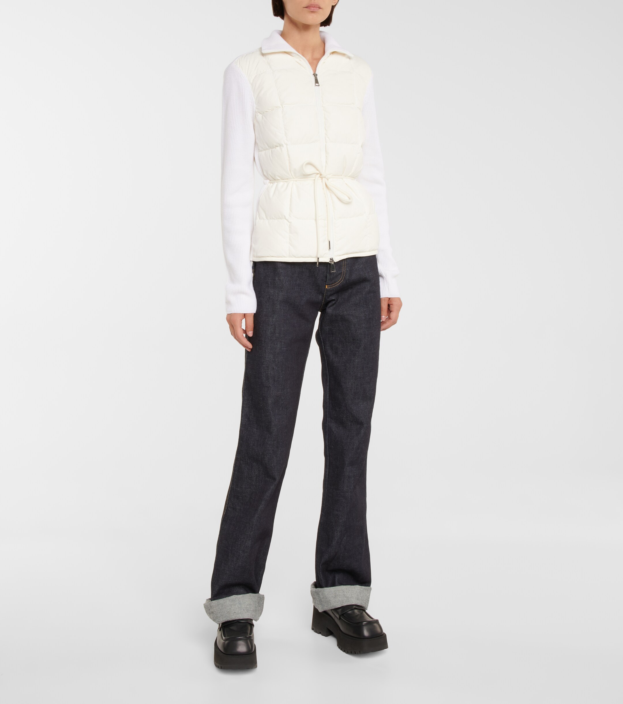 Moncler Wool and quilted down cardigan
