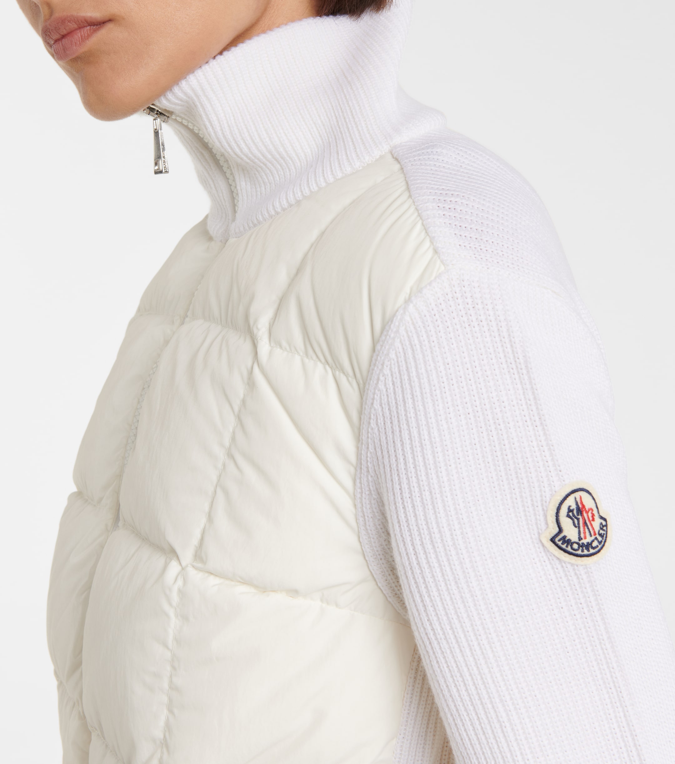 Moncler Wool and quilted down cardigan