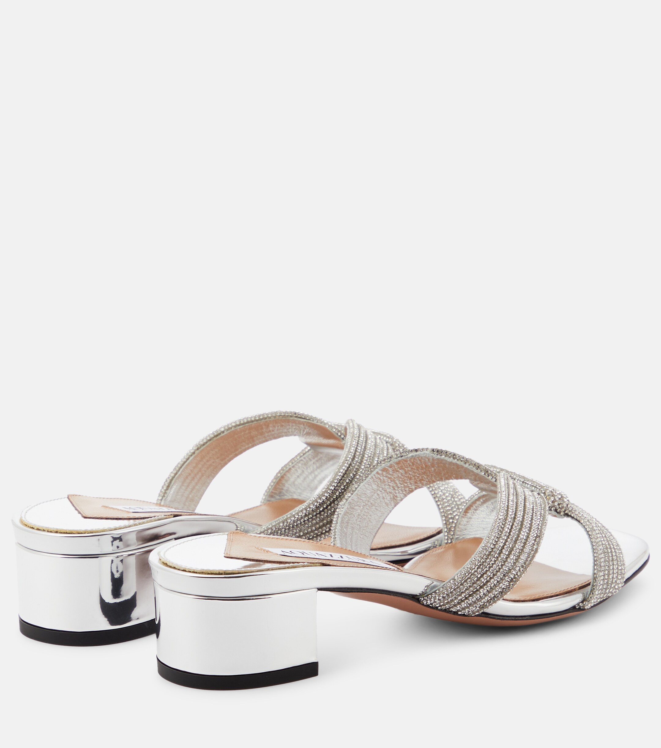 AQUAZZURA Crystal Muse 35 embellished mules thumbnail