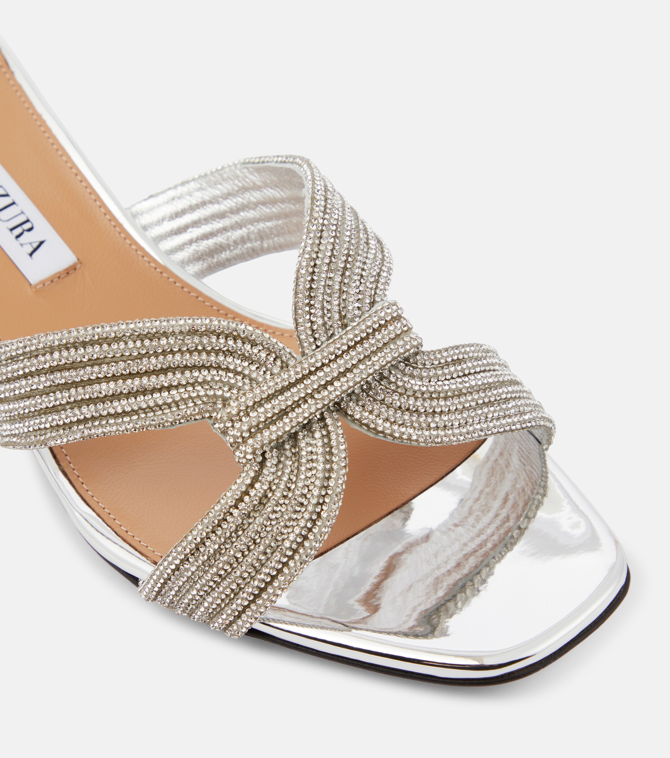 AQUAZZURA Crystal Muse 35 embellished mules thumbnail