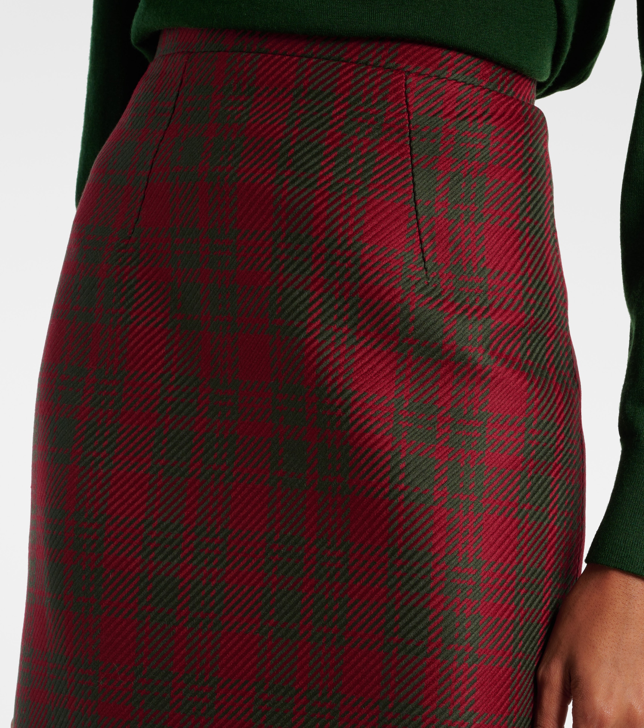 Emilia Wickstead Lorelei plaid wool-blend pencil skirt