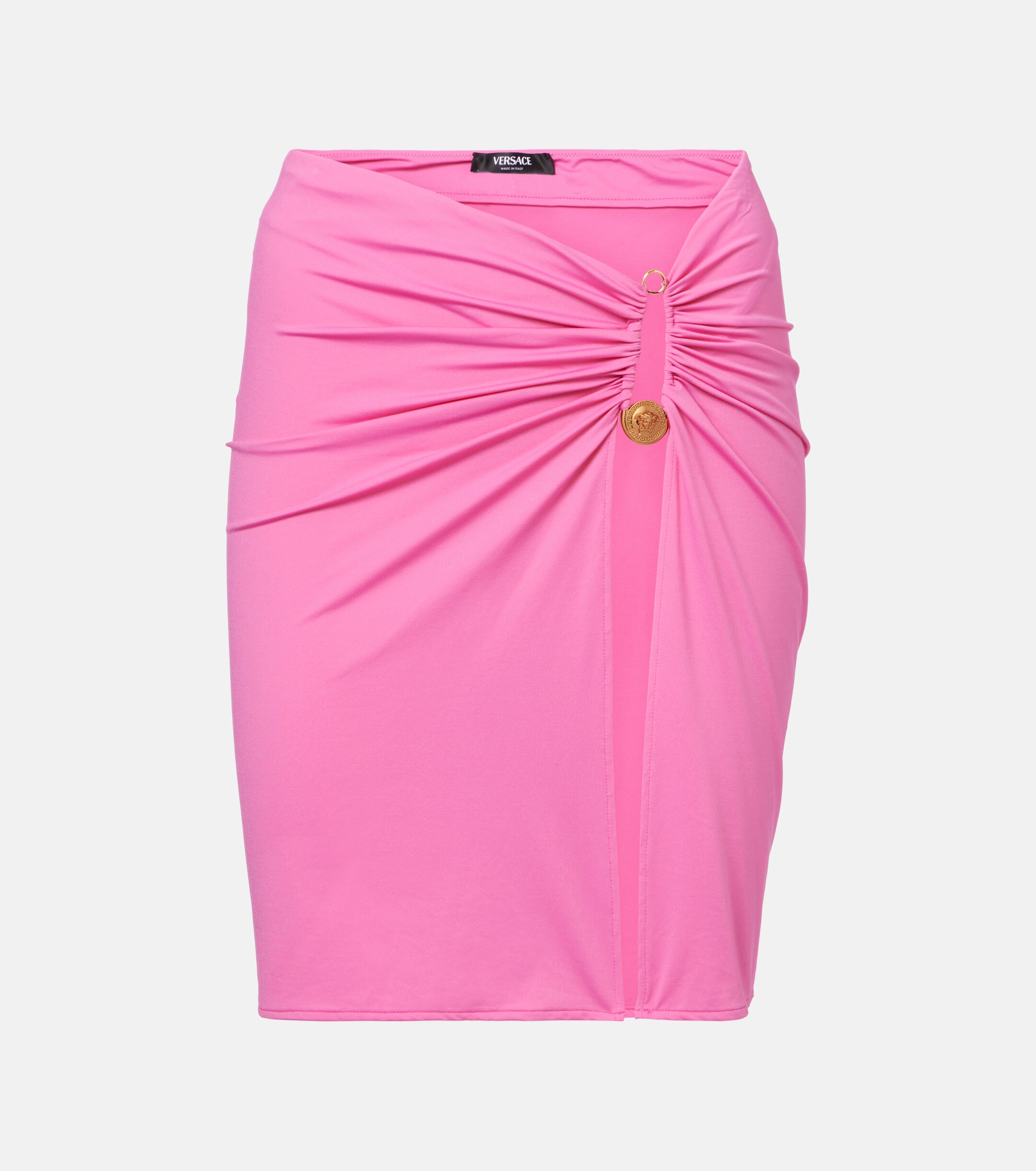 Versace Versace Safety Pin gathered jersey miniskirt