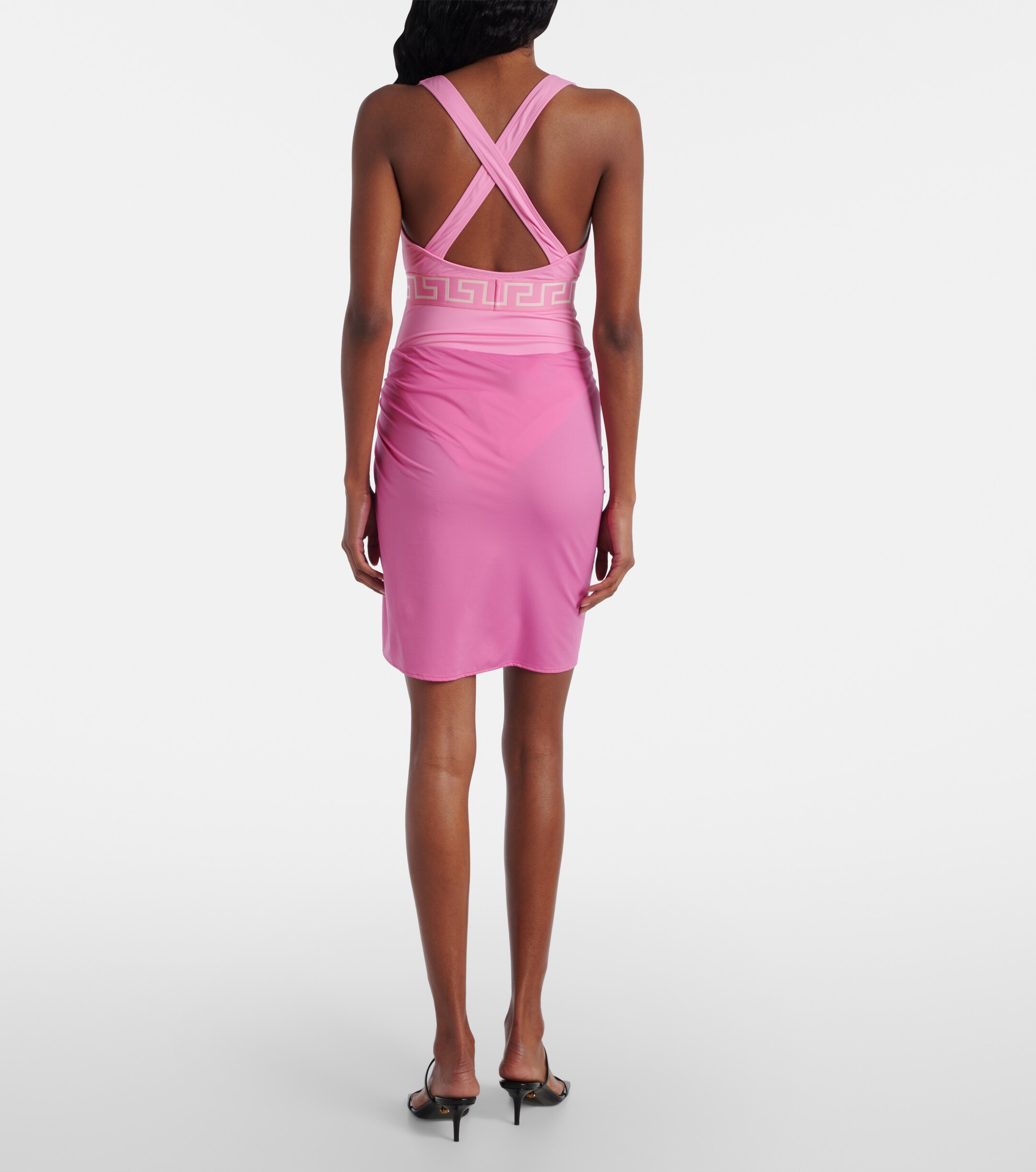 Versace Versace Safety Pin gathered jersey miniskirt