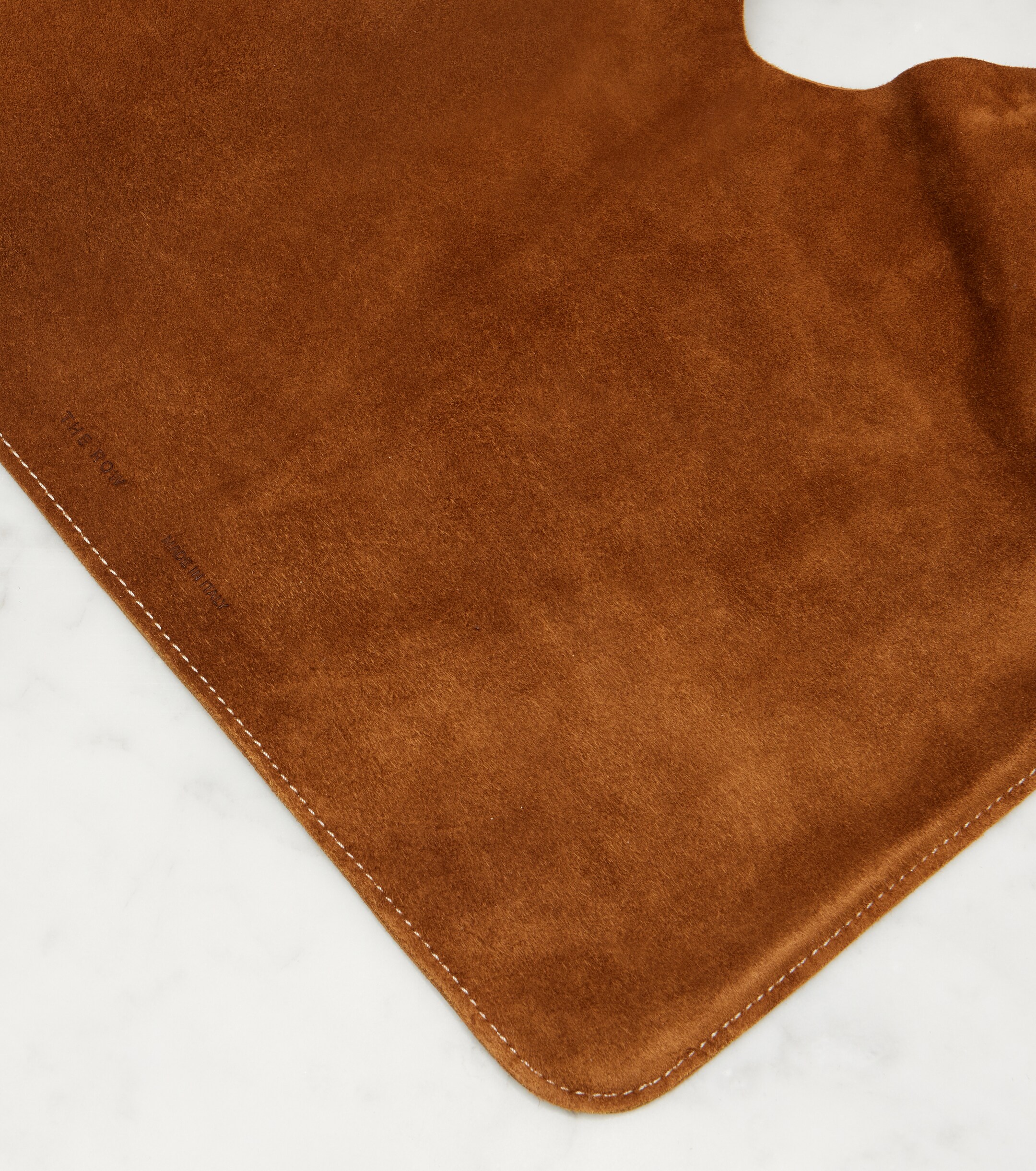 The Row Bindle Small suede top-handle bag