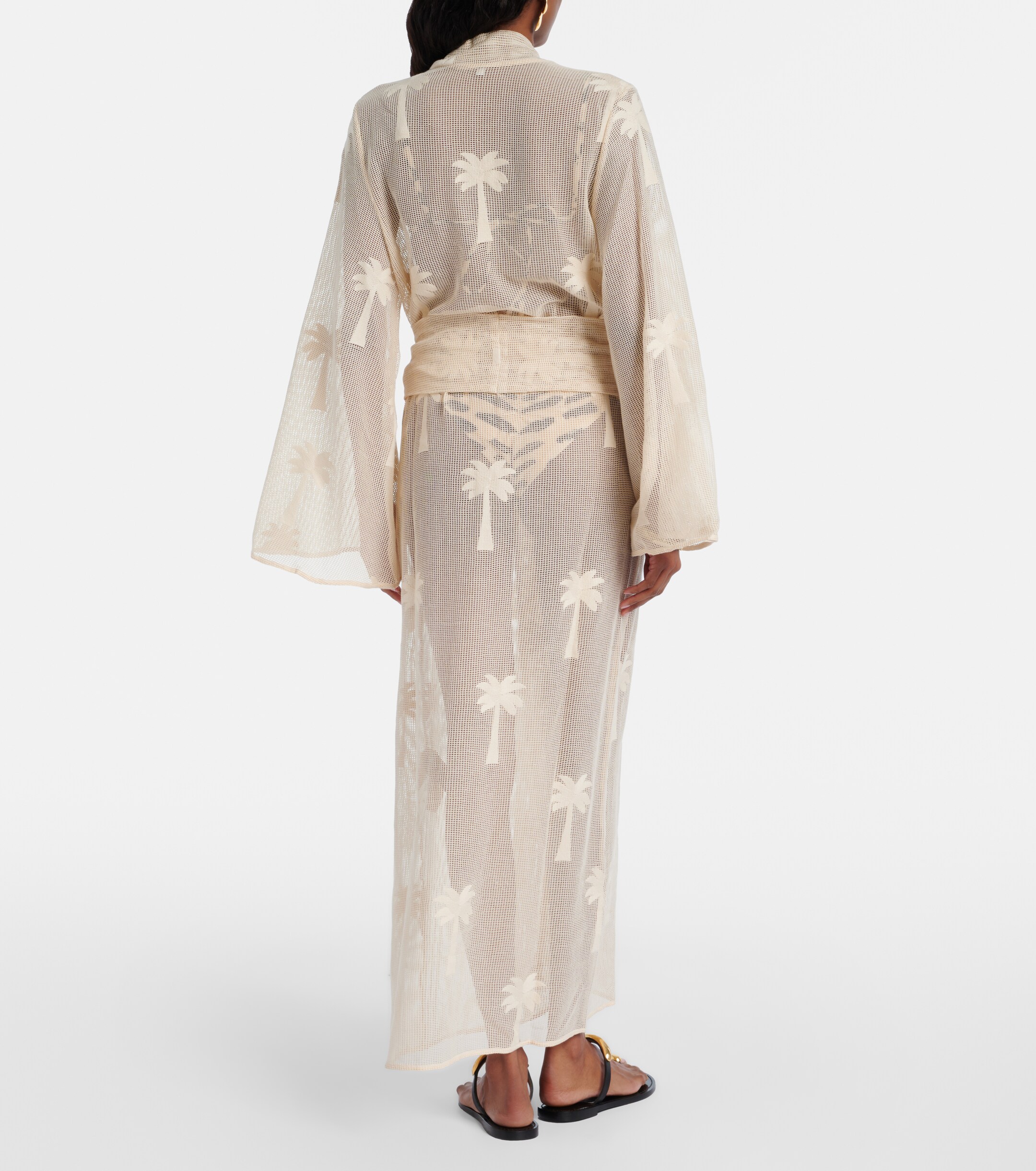 Johanna Ortiz Johanna Ortiz Belted embroidered cotton mesh kaftan