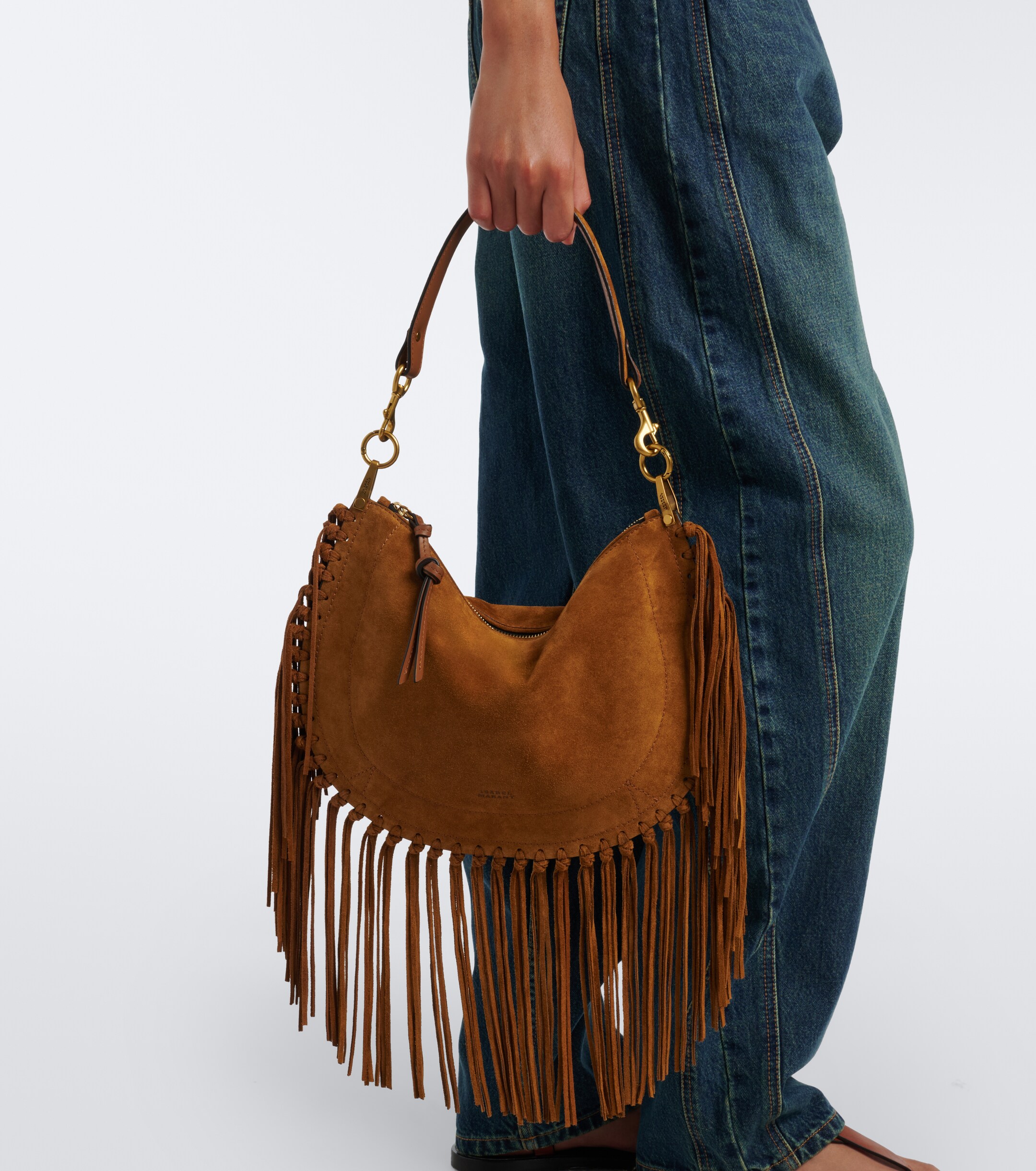 Isabel Marant Oskan Small fringed suede shoulder bag