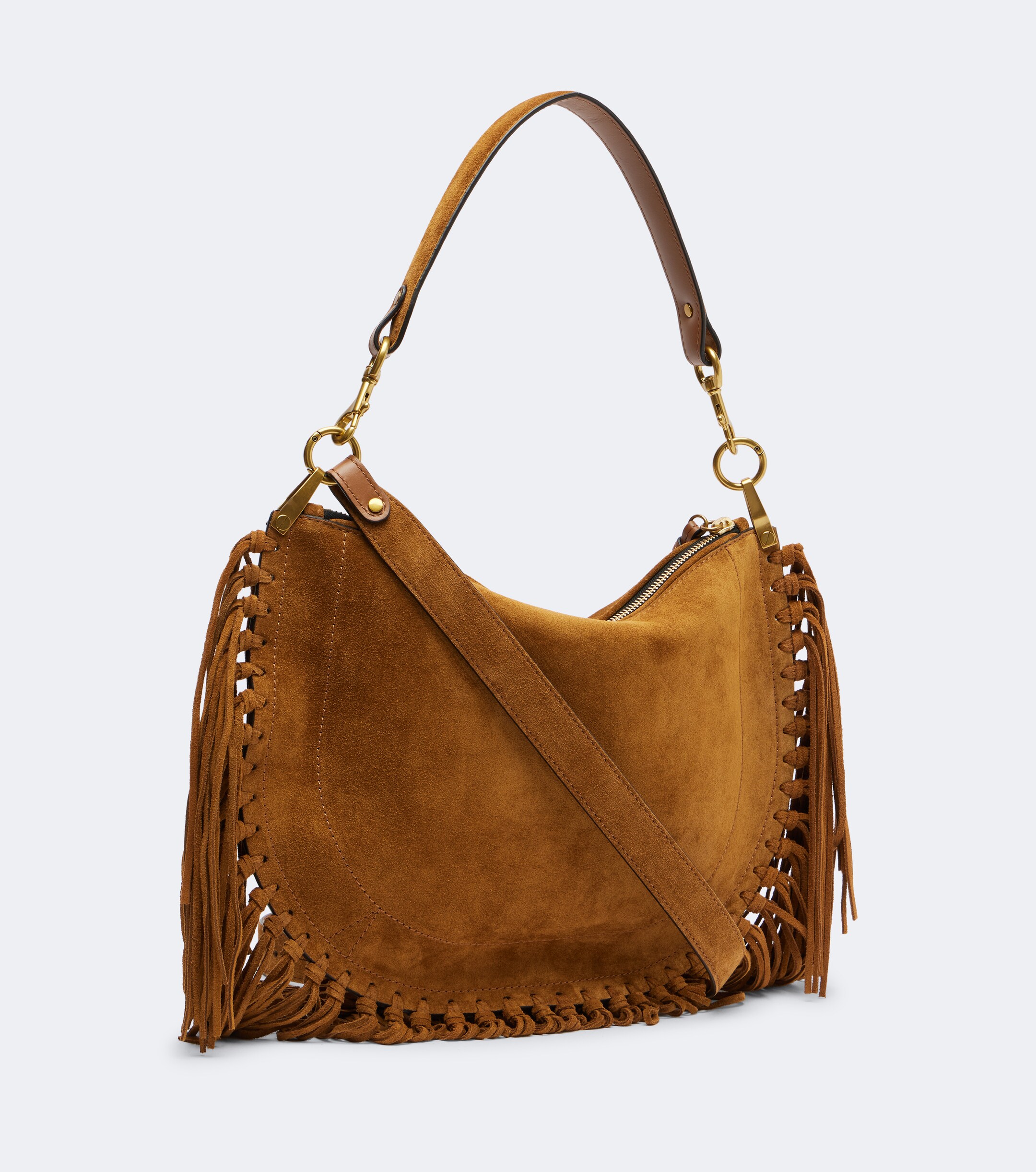 Isabel Marant Oskan Small fringed suede shoulder bag